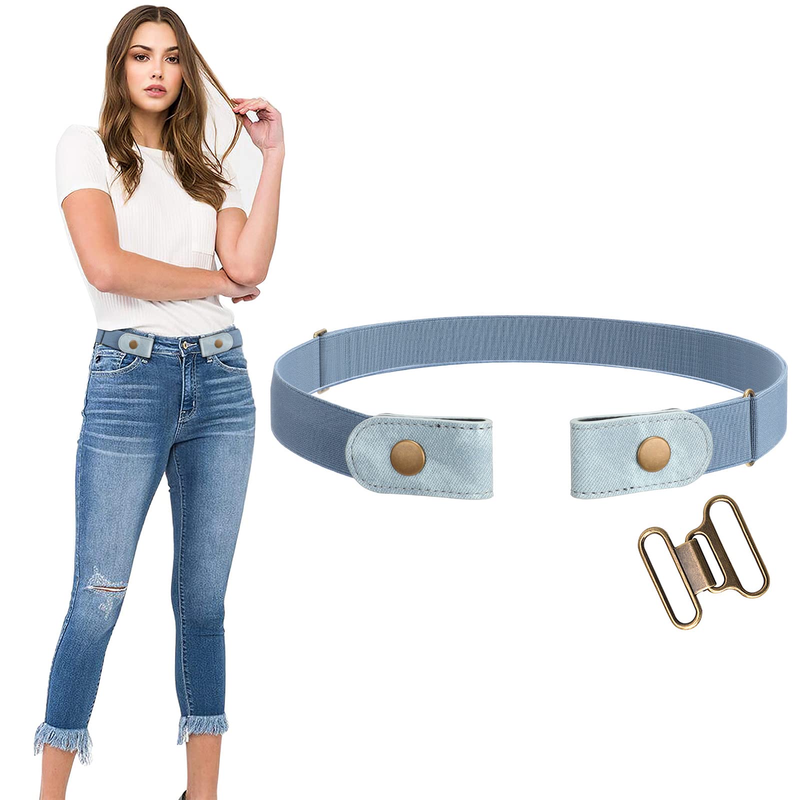 WERFORU No Buckle Stretch Belt for Women and Men Elastic Waist Belt up to 72 Inches for Jeans Pants - JASGOOD OFFICIAL