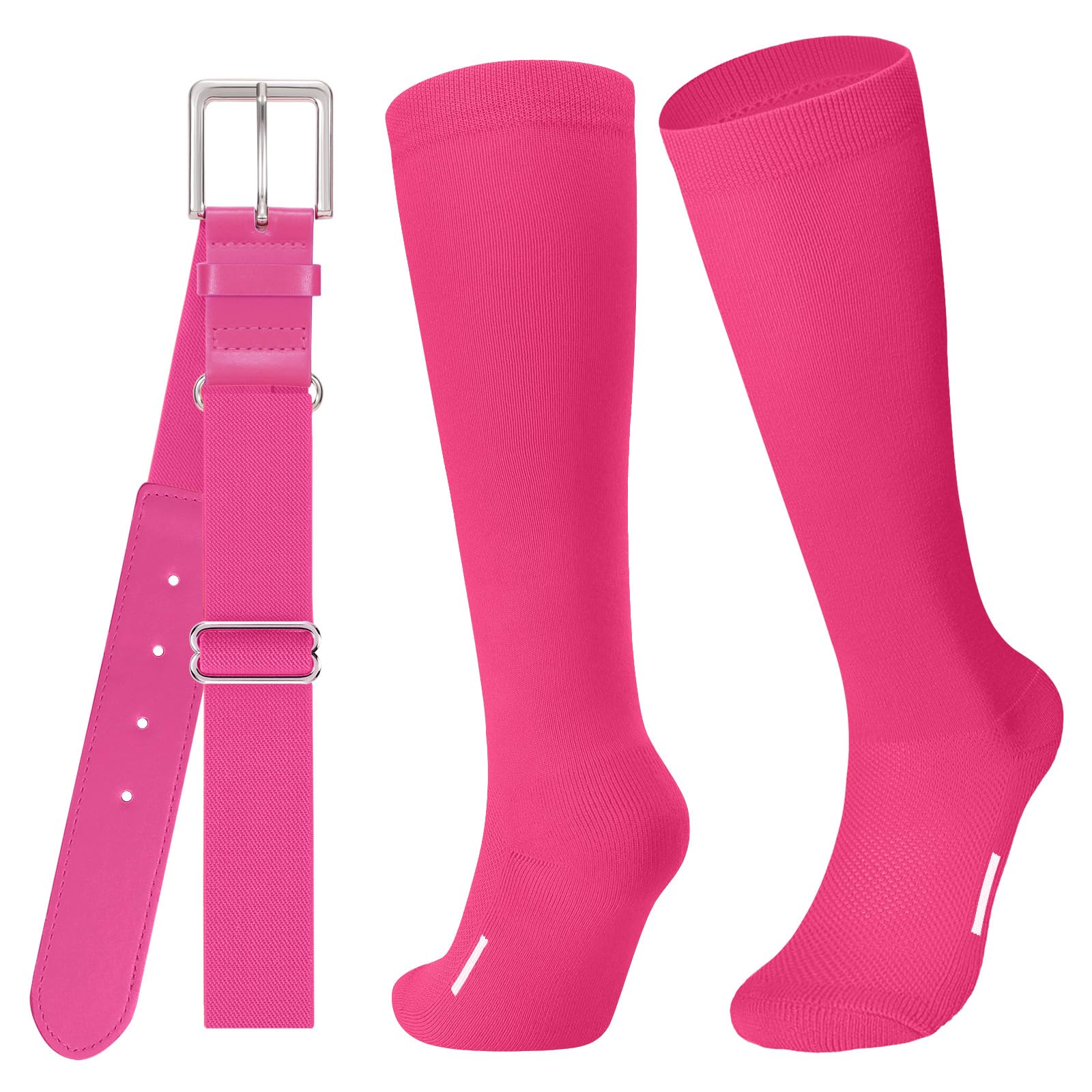 JASGOOD Baseball Softball Socks and Belt Combo Set Breathable Soccer Football Socks for Adult and Youth
