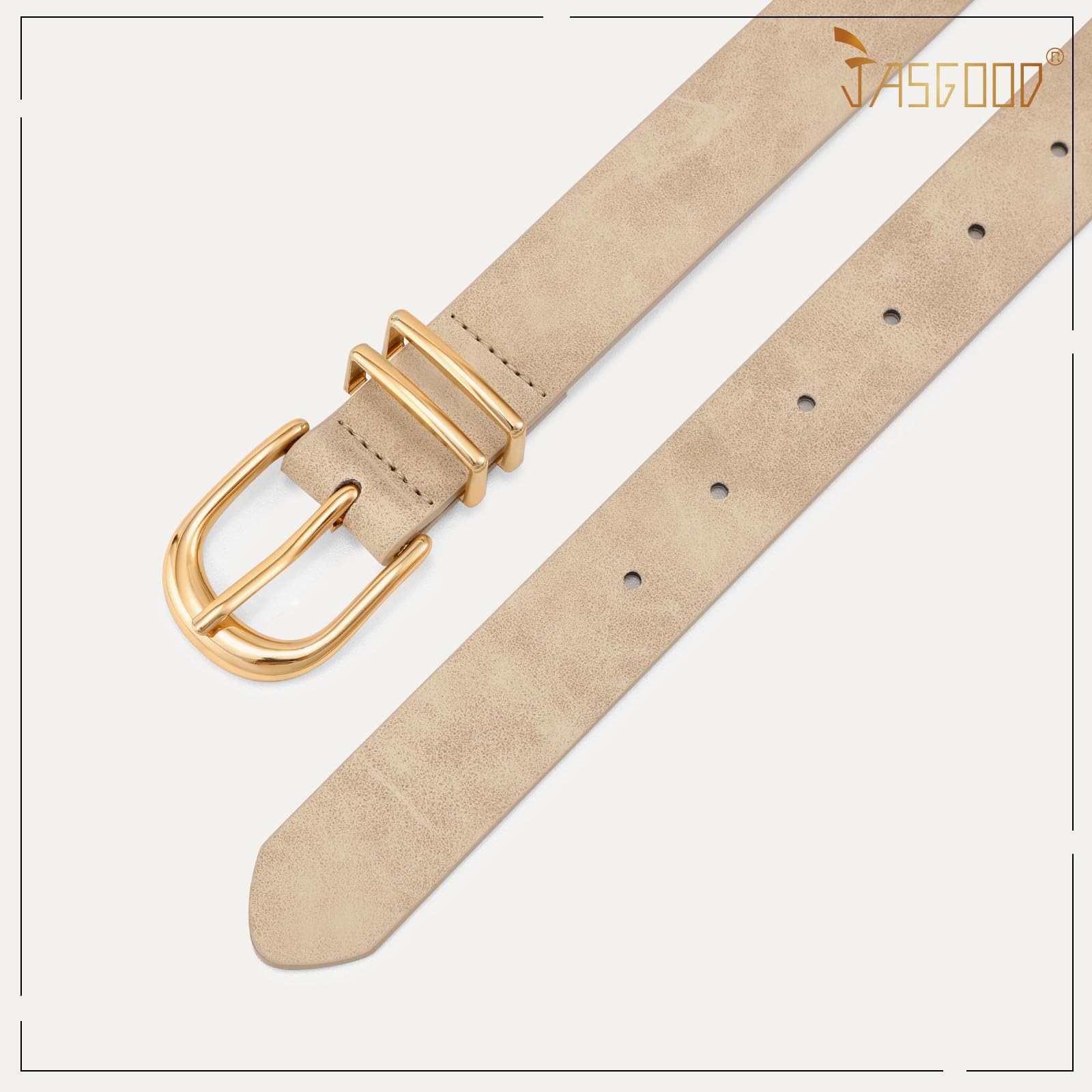 JASGOOD 3 Pack Women Leather Belts For Jeans Dresses Pants Ladies Faux Leather Waist Belt with Gold Buckle - JASGOOD OFFICIAL