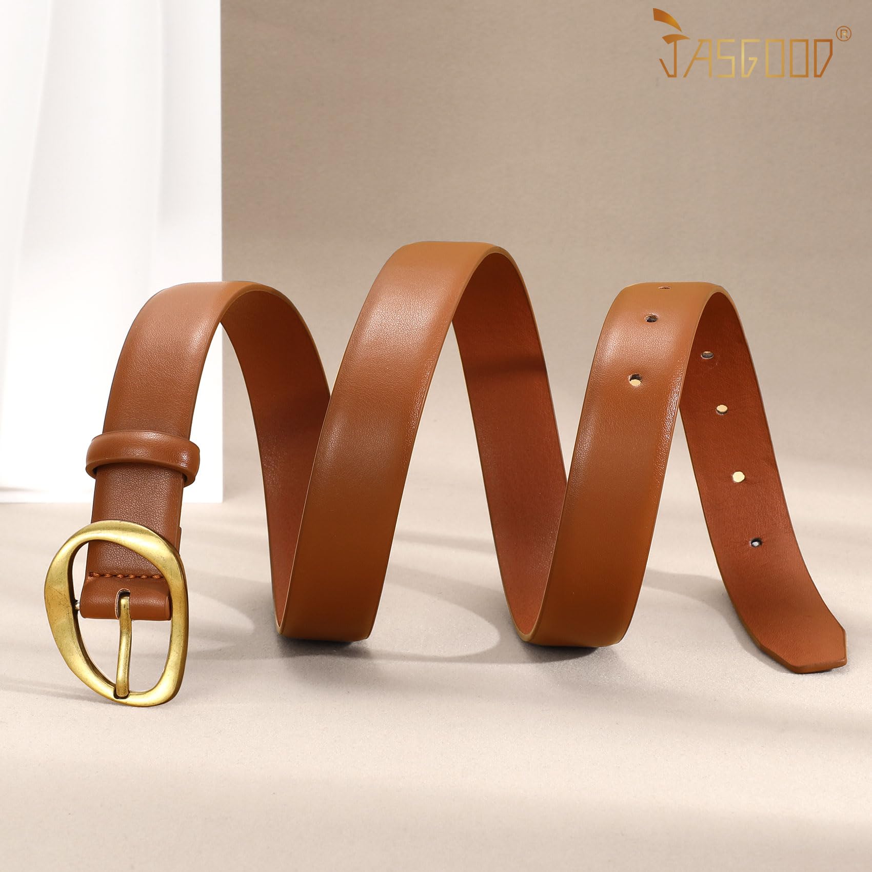 JASGOOD Leather Belts for Women Cute Casual Waist Belt with Gold Buckle Ladies for Jeans Pants Dresses - JASGOOD OFFICIAL