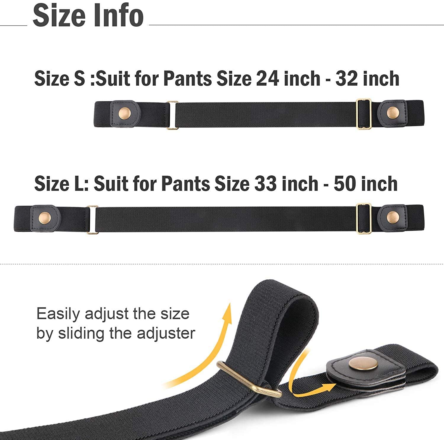 JASGOOD No Buckle Stretch Belt for Women and Men Invisible Elastic Waist Belts for Jeans Pants