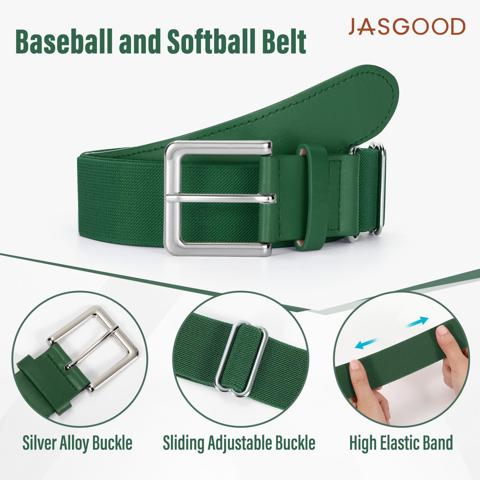 JASGOOD Baseball Softball Socks and Belt Combo Set Breathable Soccer Football Socks for Adult and Youth
