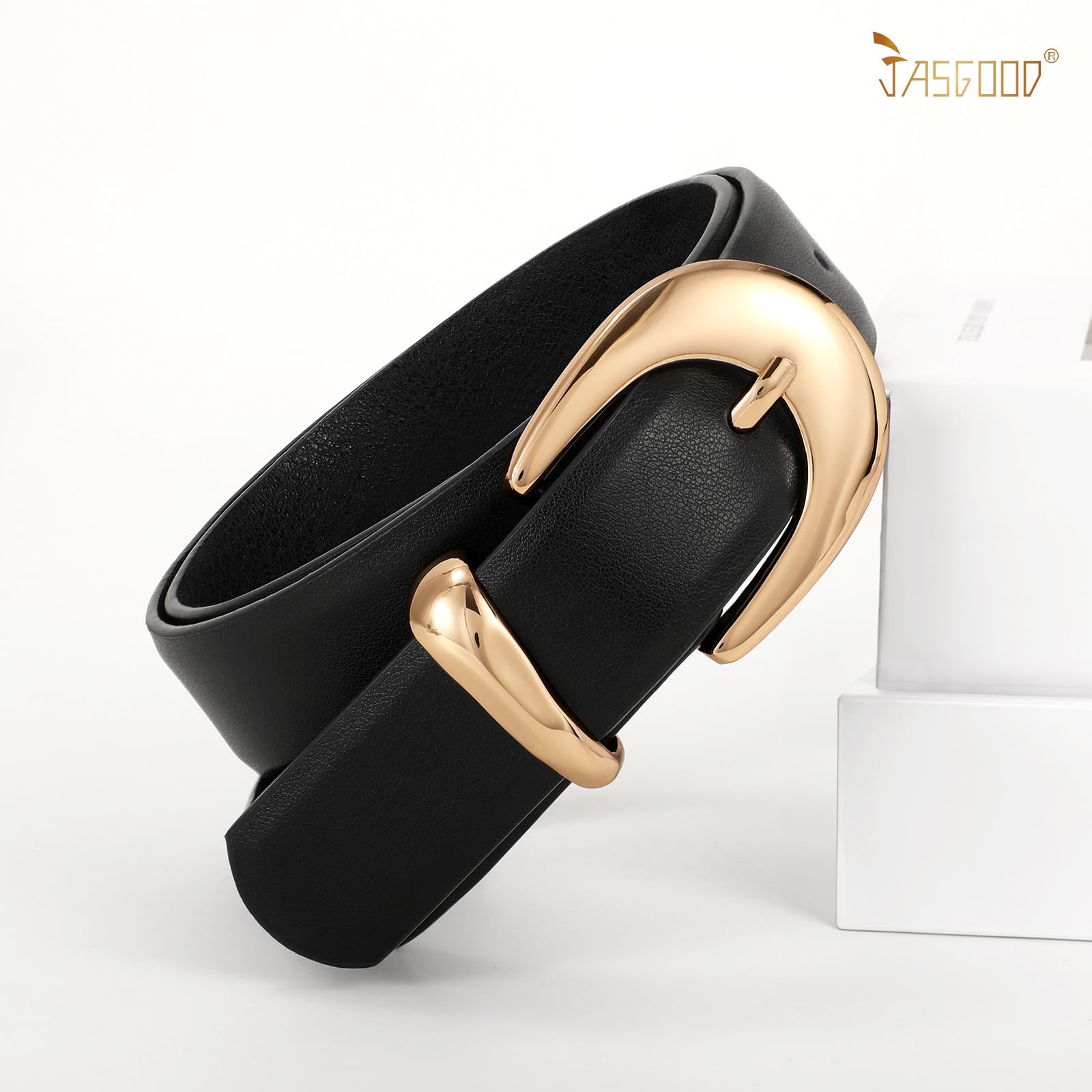 JASGOOD Women Leather Belt Fashion Women Belt Ladies Casual PU Leather Belt for Jeans Pants Dress