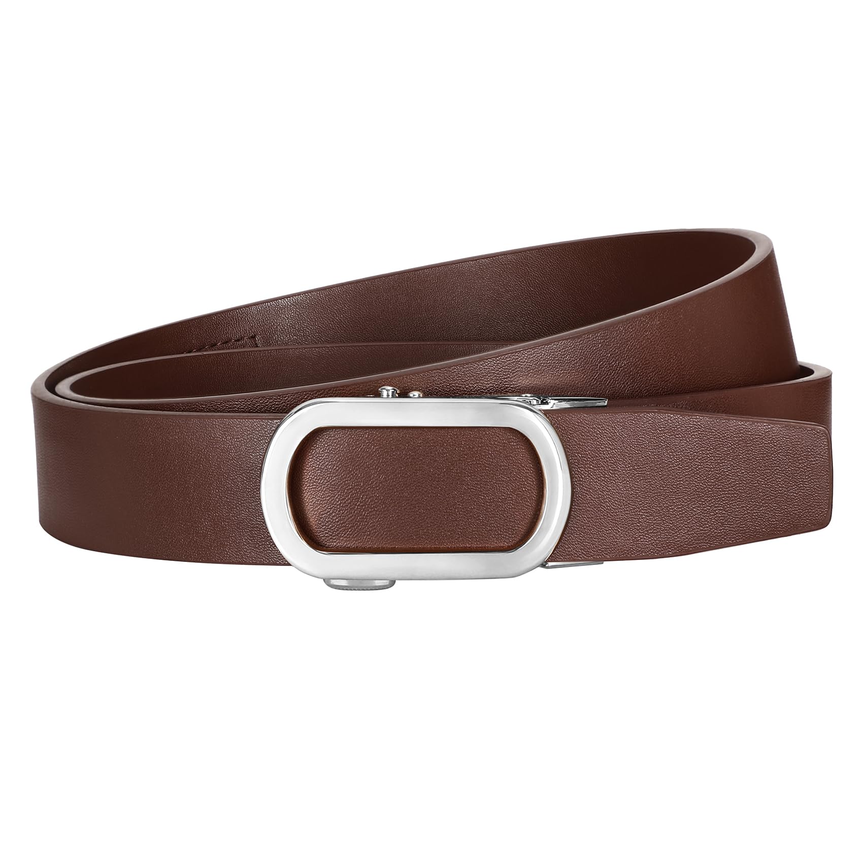 JASGOOD Women Leather Ratchet Belt for Jeans Pants Dresses Adjustable Belt with Automatic Sliding Buckle, Width 1.2" - JASGOOD OFFICIAL