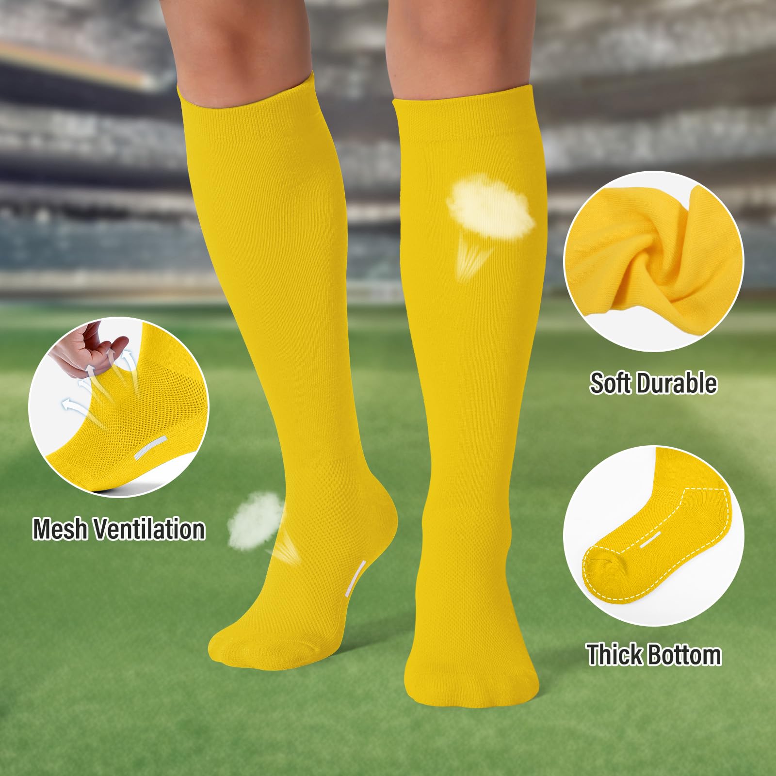JASGOOD Baseball Softball Socks and Belt Combo Set Breathable Soccer Football Socks for Adult and Youth