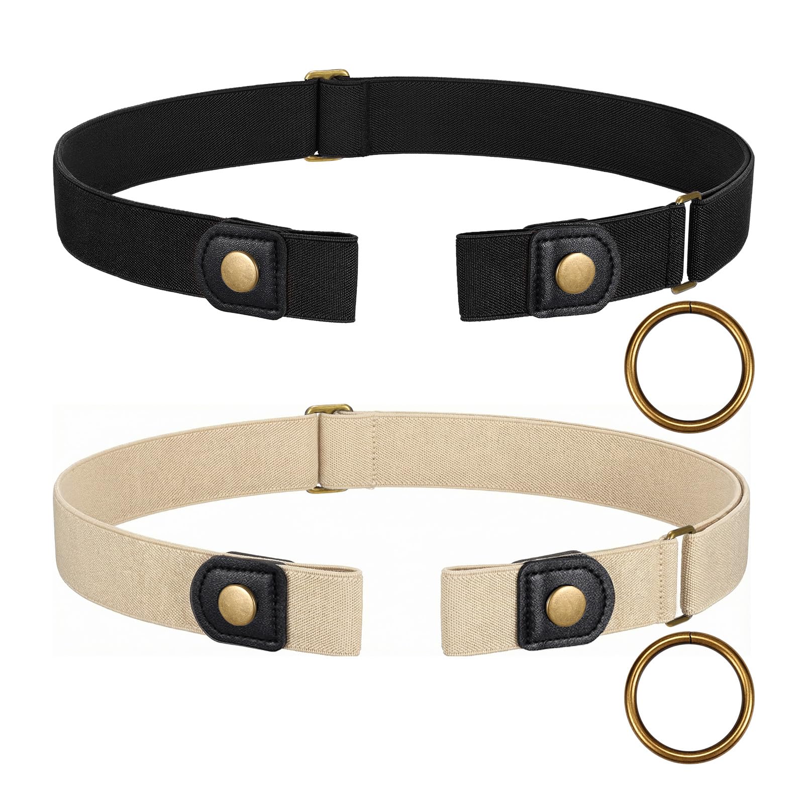 JASGOOD No Buckle Stretch Belt for Women and Men Invisible Elastic Waist Belts for Jeans Pants