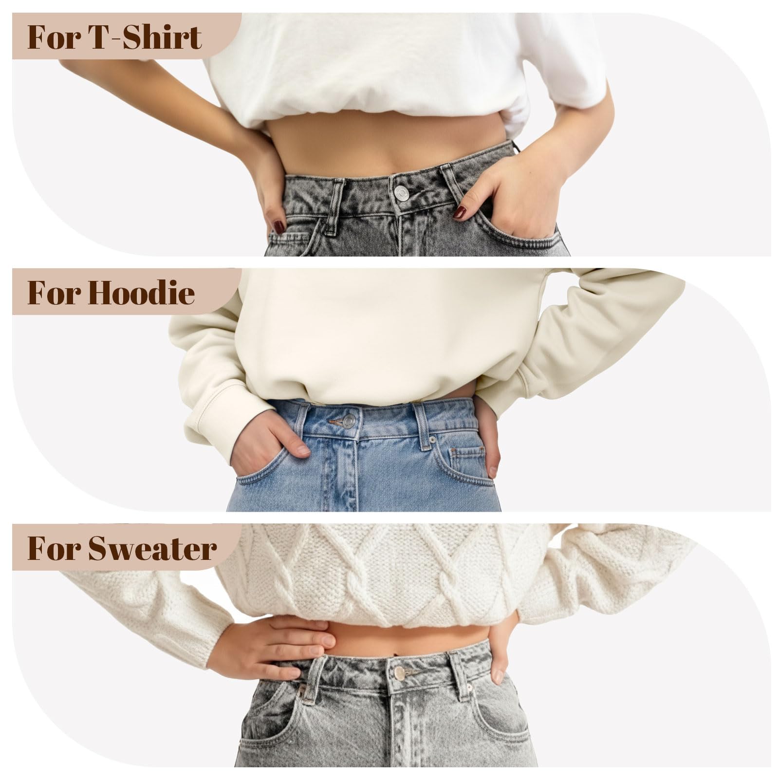 JASGOOD Crop Top Tuck Waist Band Adjustable Band for Sweater Shirts Tuck Band Women Elastic Stretch Belts - JASGOOD OFFICIAL