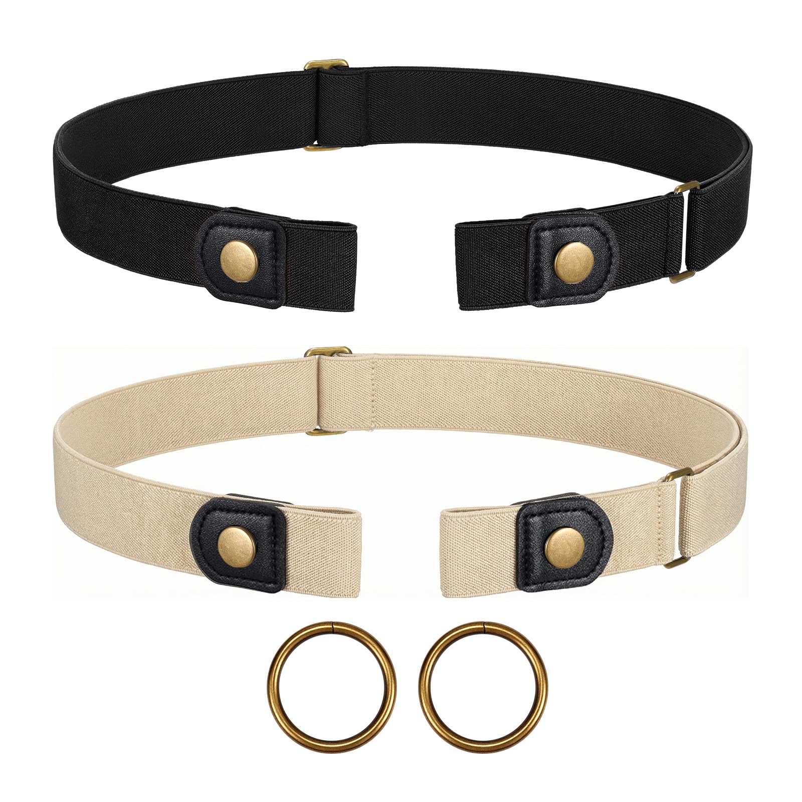 JASGOOD No Buckle Stretch Belt for Women and Men Invisible Elastic Waist Belts for Jeans Pants