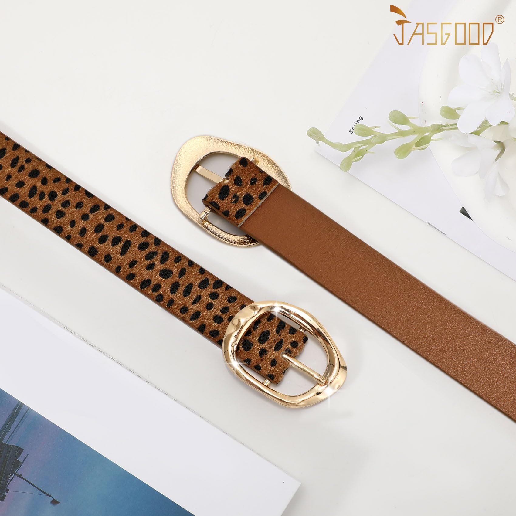 JASGOOD 3 Pack Women Belts for Jeans Pants Ladies Leather Waist Belt Casual Fashion Trend Belt for Women with Gold Buckle - JASGOOD OFFICIAL