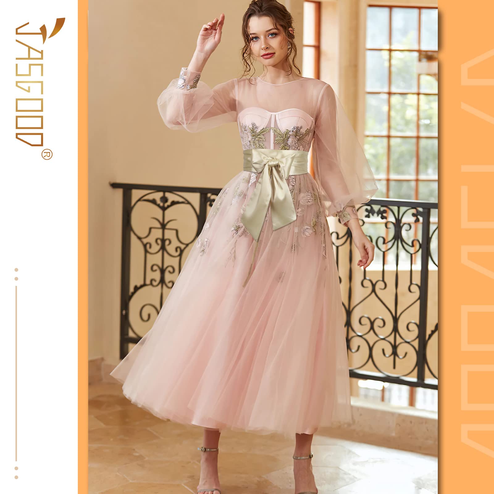 JASGOOD Women Sash Belt for Dress Long Satin Waist Belt for Wedding Party Special Occasion 3.7" Width