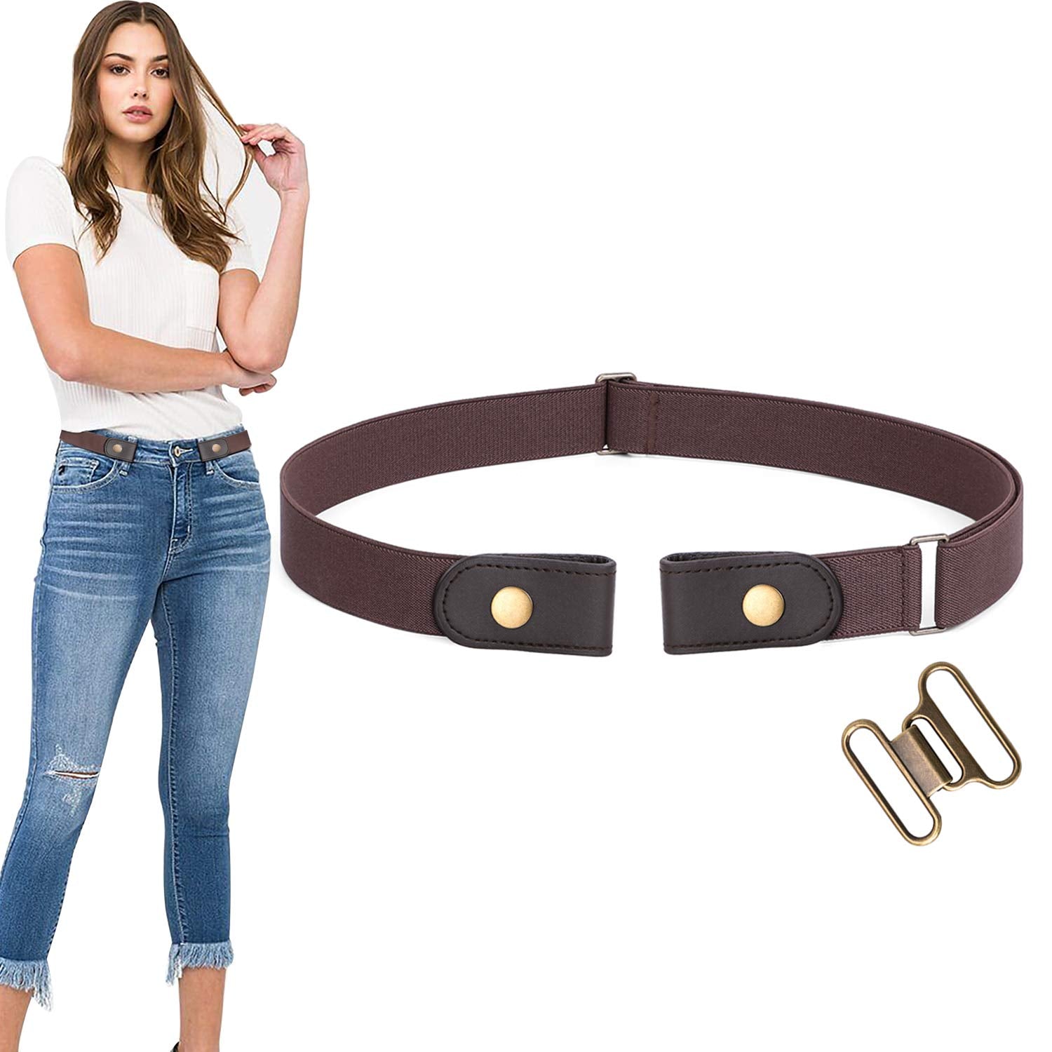 WERFORU No Buckle Stretch Belt for Women and Men Elastic Waist Belt up to 72 Inches for Jeans Pants - JASGOOD OFFICIAL
