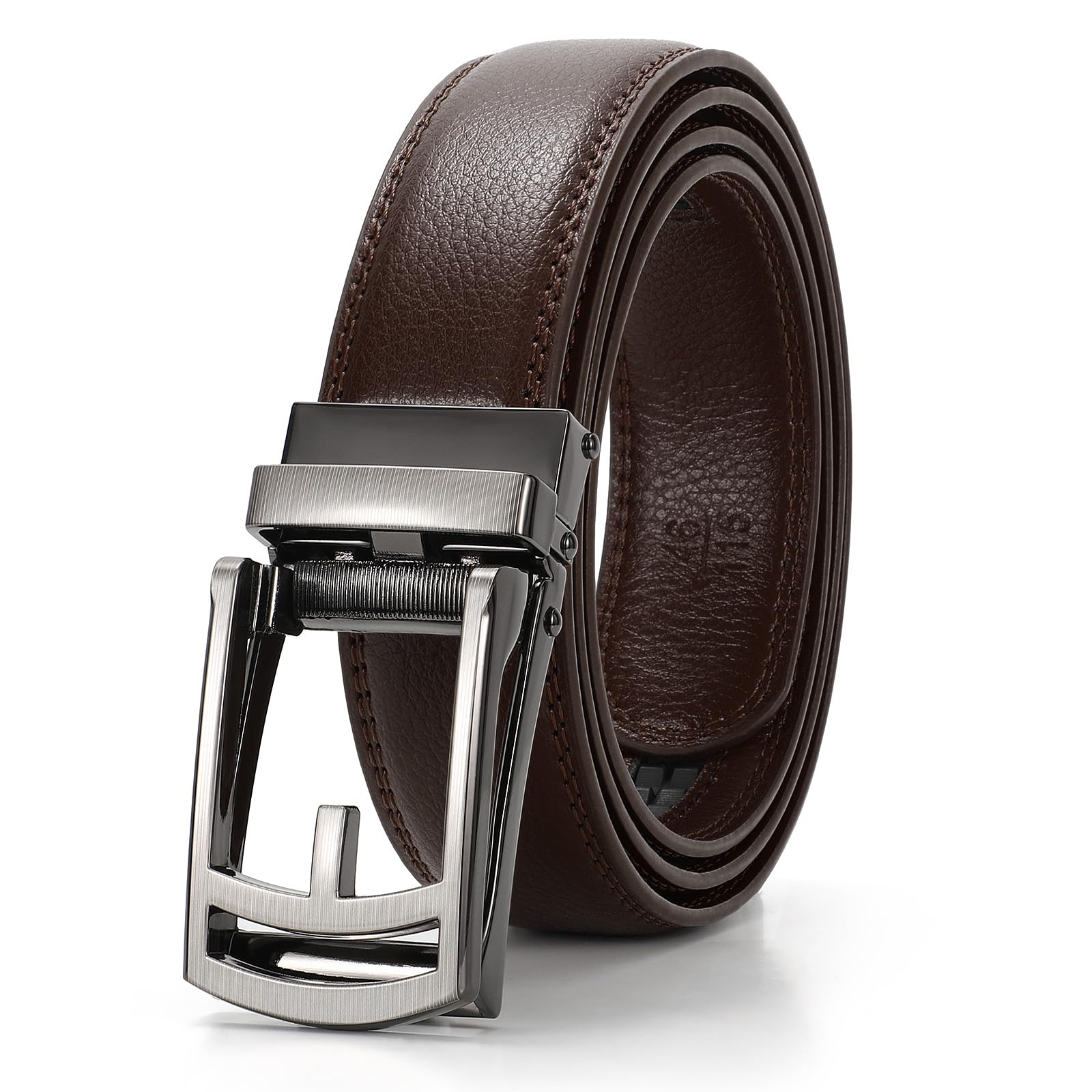 WERFORU Leather Ratchet Dress Belt for Men with Automatic Buckle