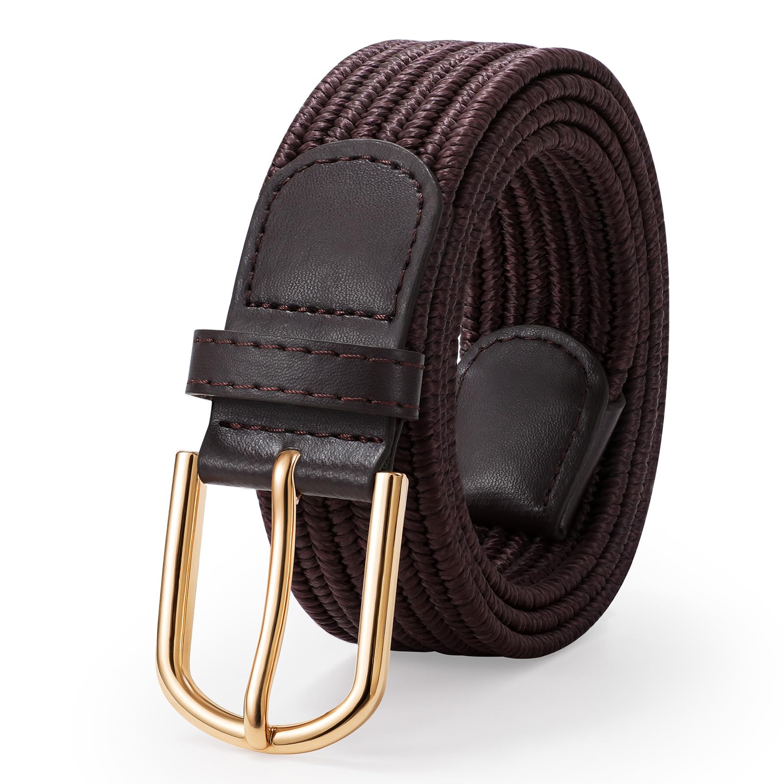 JASGOOD Elastic Braided Stretch Belt Women Golf Casual Fabric Woven Belt 1 3/8" Adjustable Work
