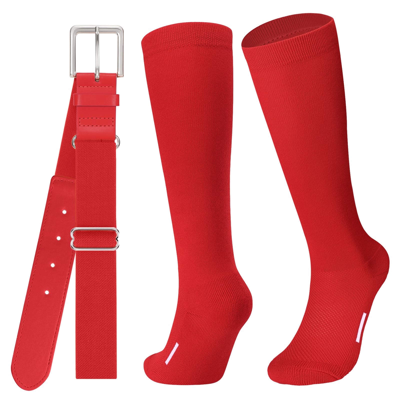 JASGOOD Baseball Softball Socks and Belt Combo Set Breathable Soccer Football Socks for Adult and Youth