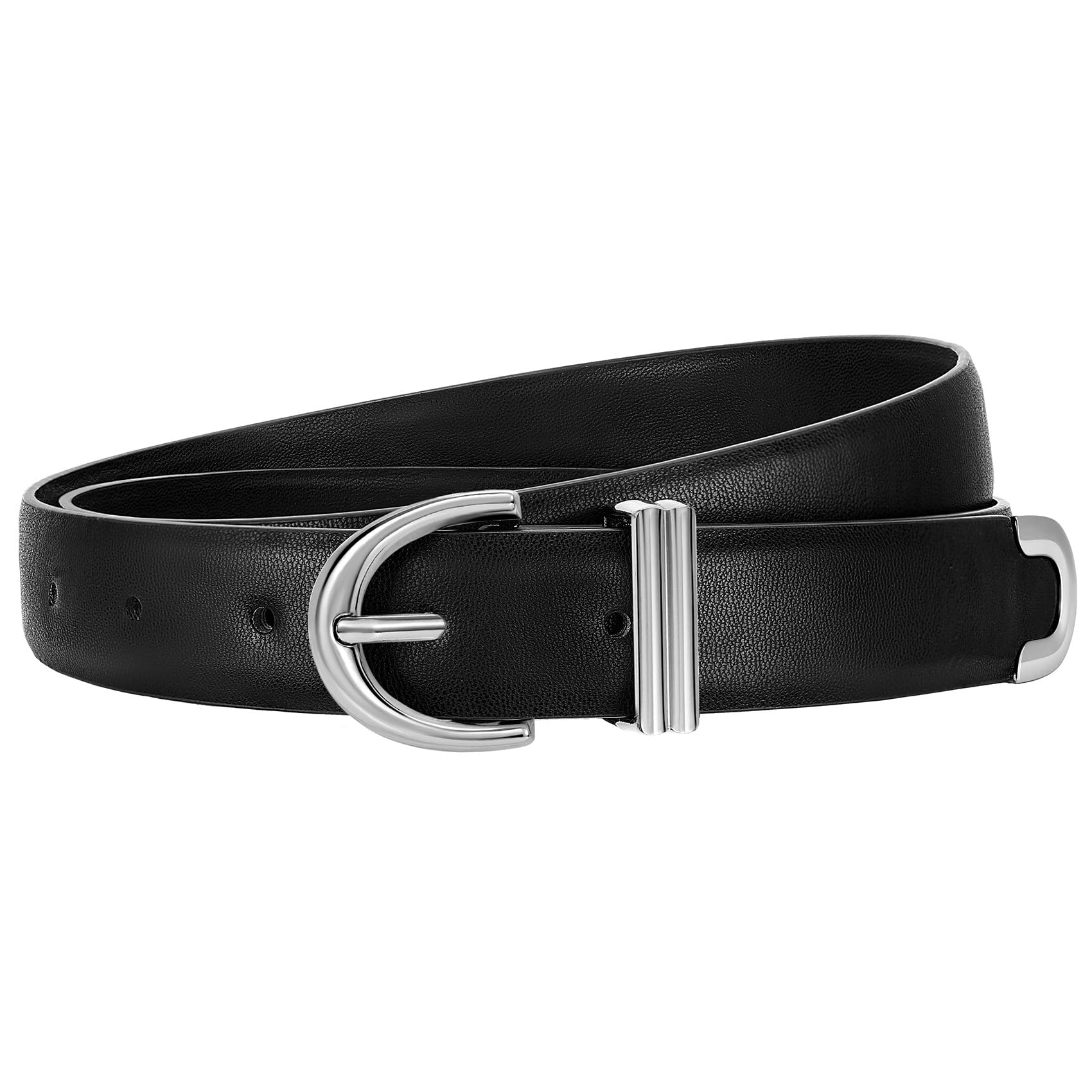 JASGOOD Women Leather Belt for Jeans Pants Fashion Gold Buckle Ladies Waist Belt