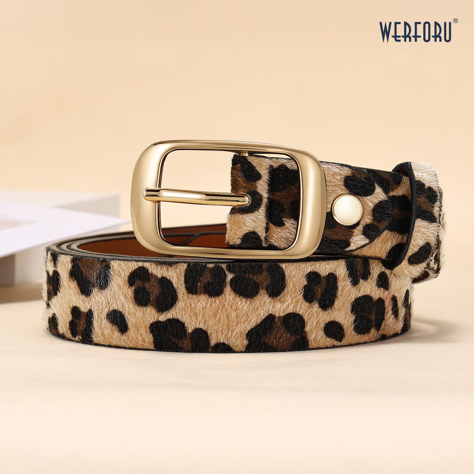 WERFORU Plus Size Belt for Women Leather Belt with Metal Buckle Ladies Casual Belt for Jeans Pants - JASGOOD OFFICIAL