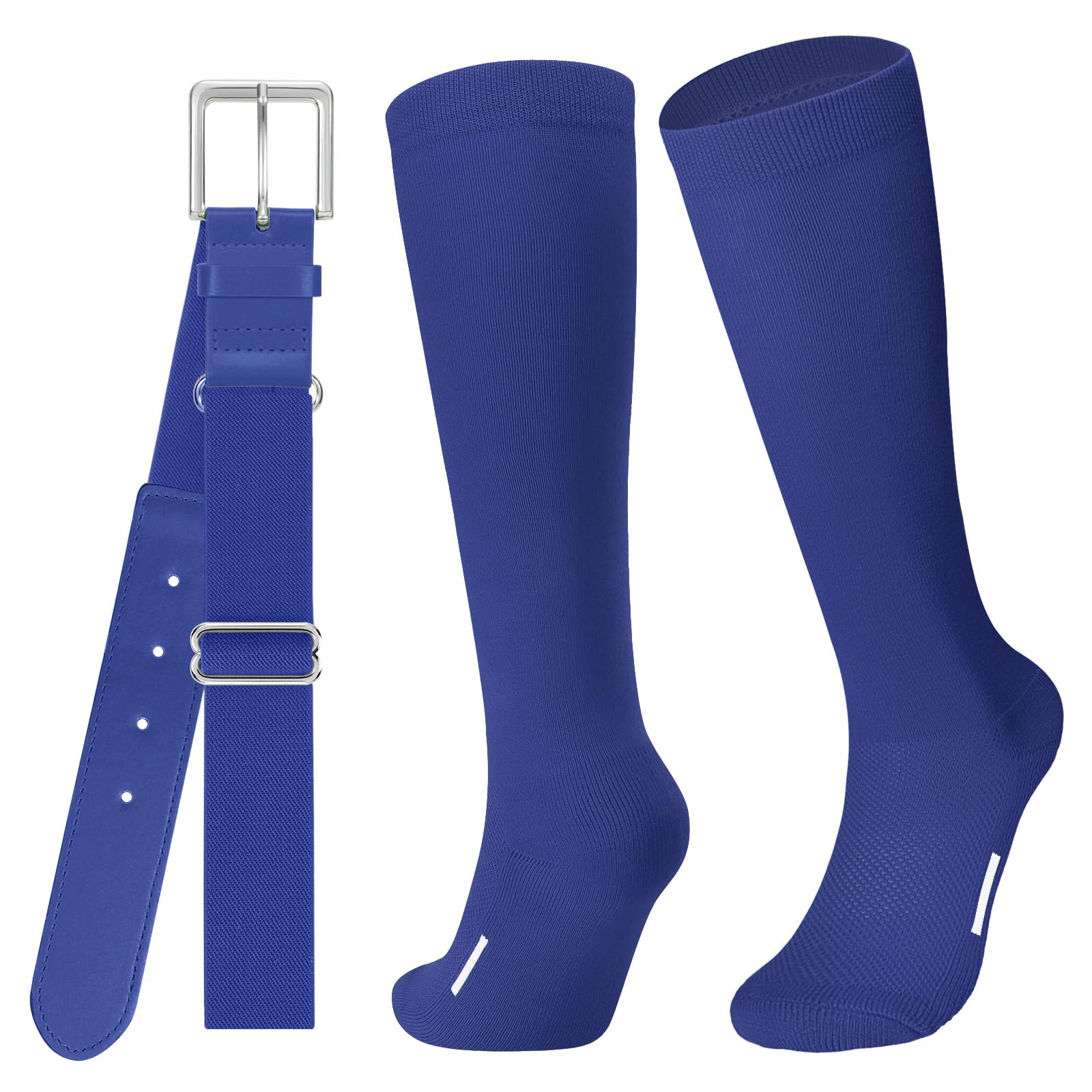 JASGOOD Baseball Softball Socks and Belt Combo Set Breathable Soccer Football Socks for Adult and Youth