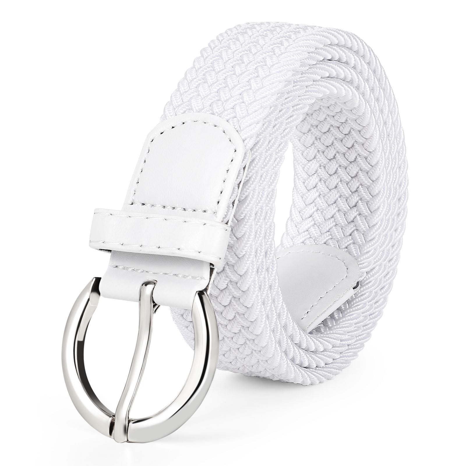JASGOOD Women Men Braided Woven Elastic Stretch Waist Belt Golf Canvas Fabric Casual Belt for Jeans Pants - JASGOOD OFFICIAL