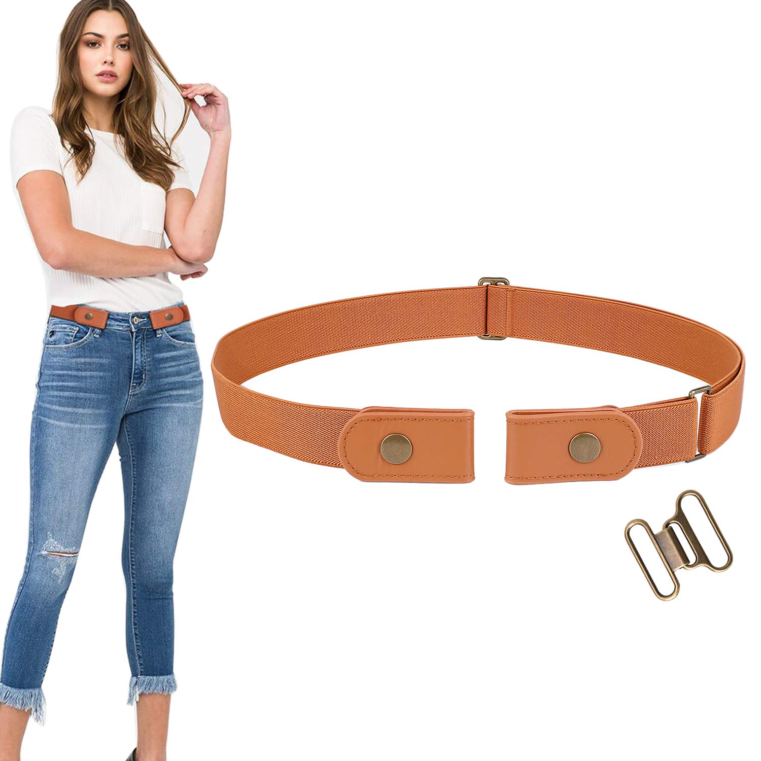 WERFORU No Buckle Stretch Belt for Women and Men Elastic Waist Belt up to 72 Inches for Jeans Pants - JASGOOD OFFICIAL