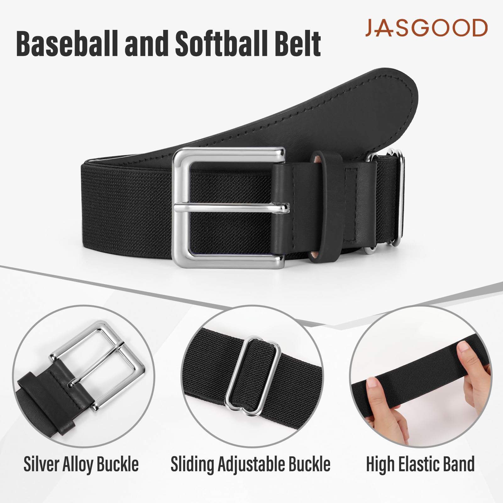 JASGOOD Baseball Softball Socks and Belt Combo Set Breathable Soccer Football Socks for Adult and Youth