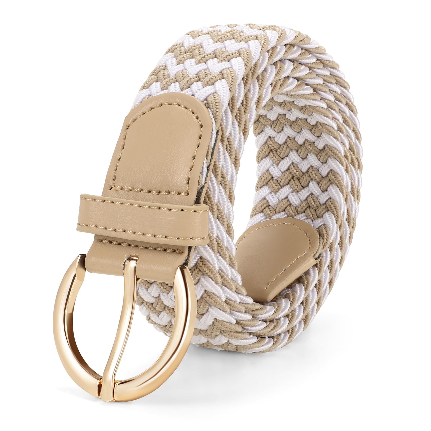JASGOOD Women Men Braided Woven Elastic Stretch Waist Belt Golf Canvas Fabric Casual Belt for Jeans Pants - JASGOOD OFFICIAL