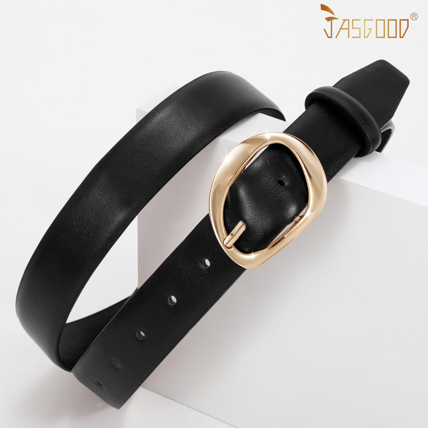 JASGOOD Leather Belts for Women Cute Casual Waist Belt with Gold Buckle Ladies for Jeans Pants Dresses - JASGOOD OFFICIAL