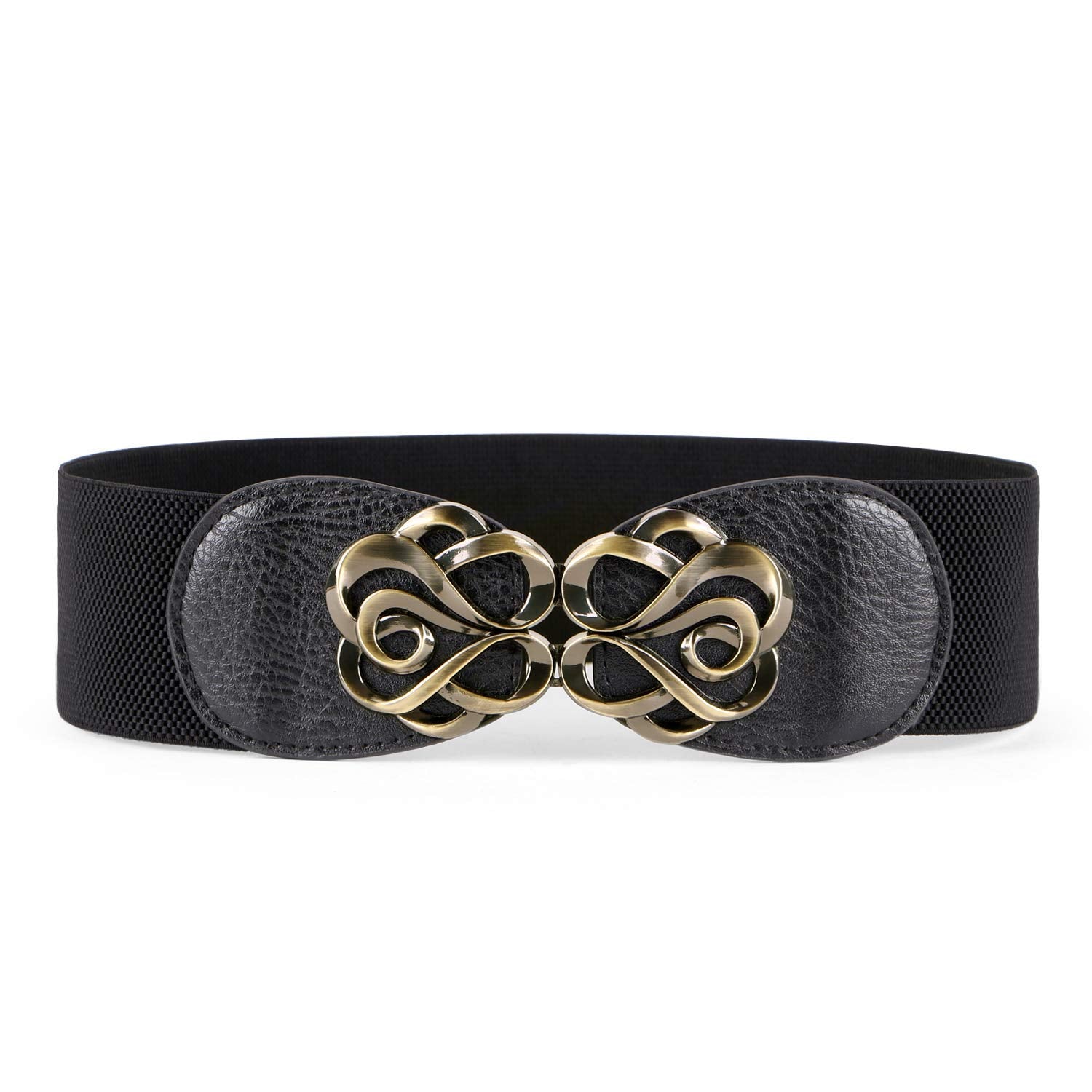 JASGOOD Women Stretchy Belts for Dresses Wide Elastic Waist Belts