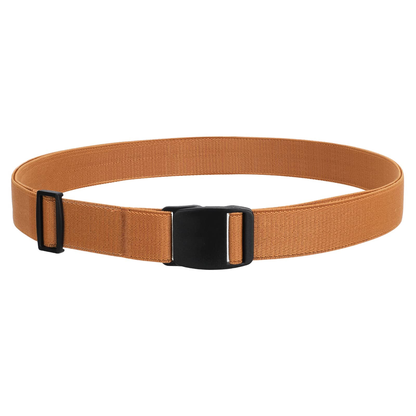 JASGOOD No Show Stretch Belt for Women Easily Adjustable Elastic Flat Buckle Belt
