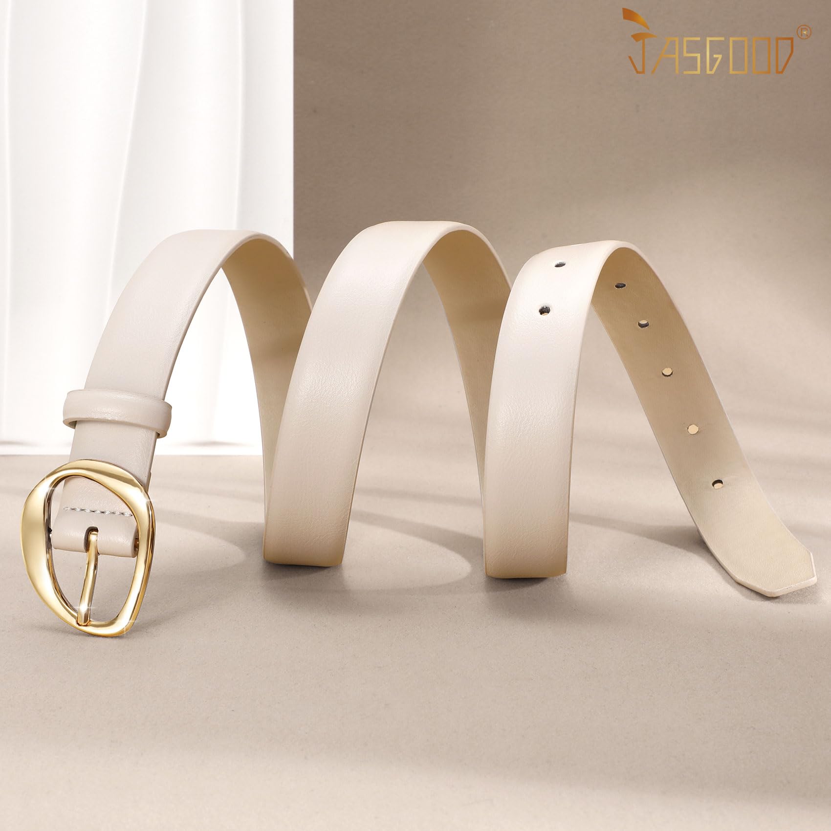 JASGOOD Leather Belts for Women Cute Casual Waist Belt with Gold Buckle Ladies for Jeans Pants Dresses - JASGOOD OFFICIAL