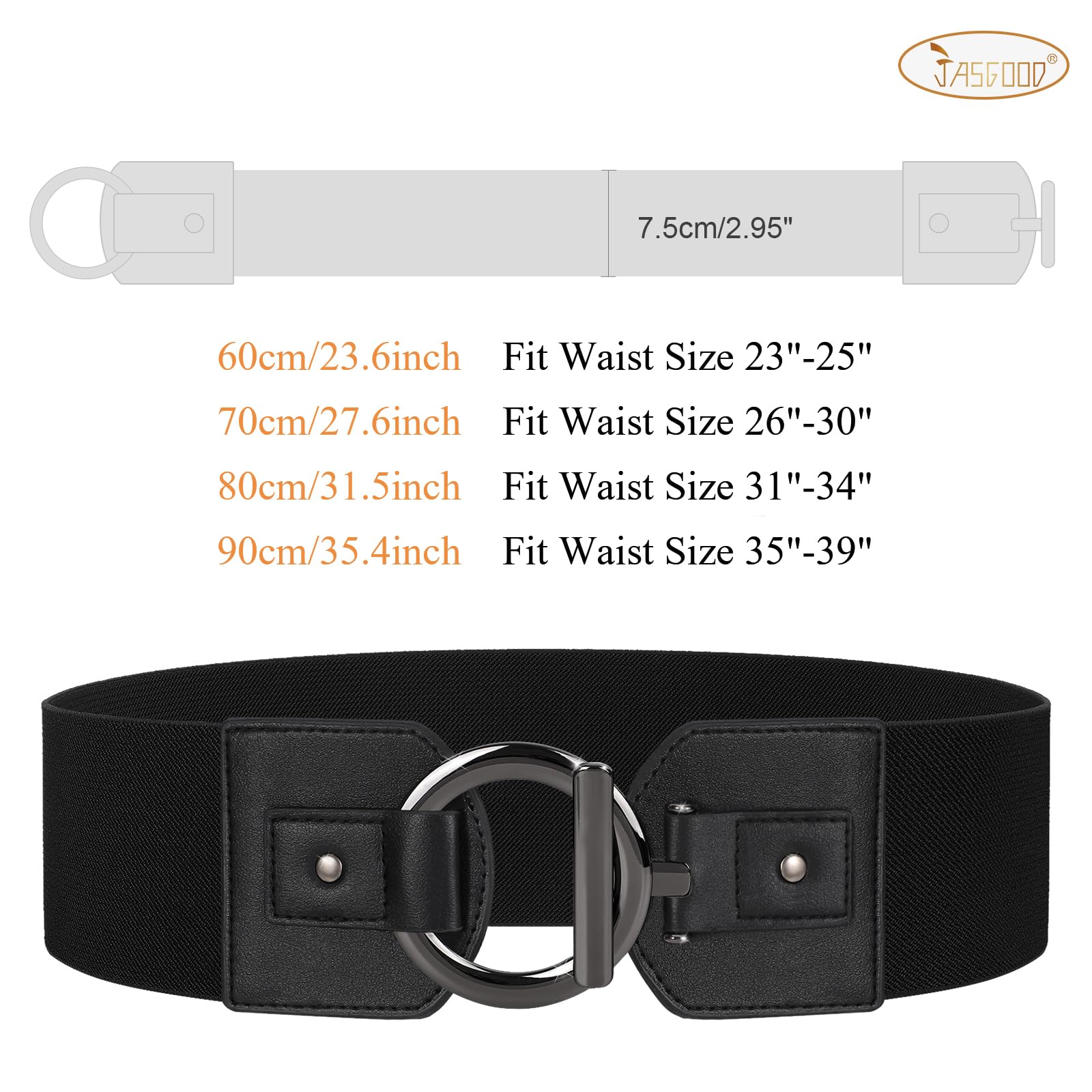 JASGOOD Women Wide Elastic Waist Belt Fashion Stretchy Dress Belt - JASGOOD OFFICIAL