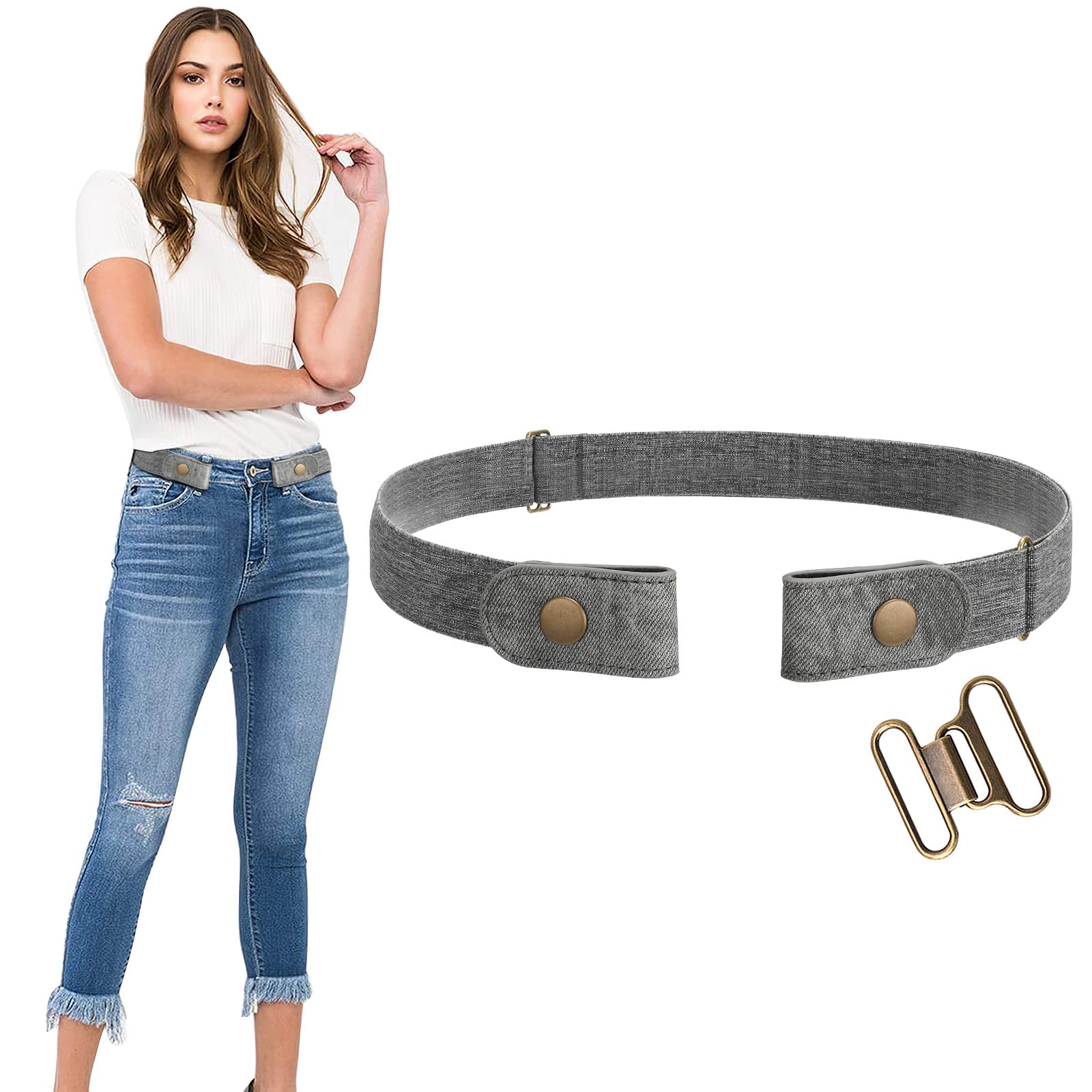 WERFORU No Buckle Stretch Belt for Women and Men Elastic Waist Belt up to 72 Inches for Jeans Pants - JASGOOD OFFICIAL