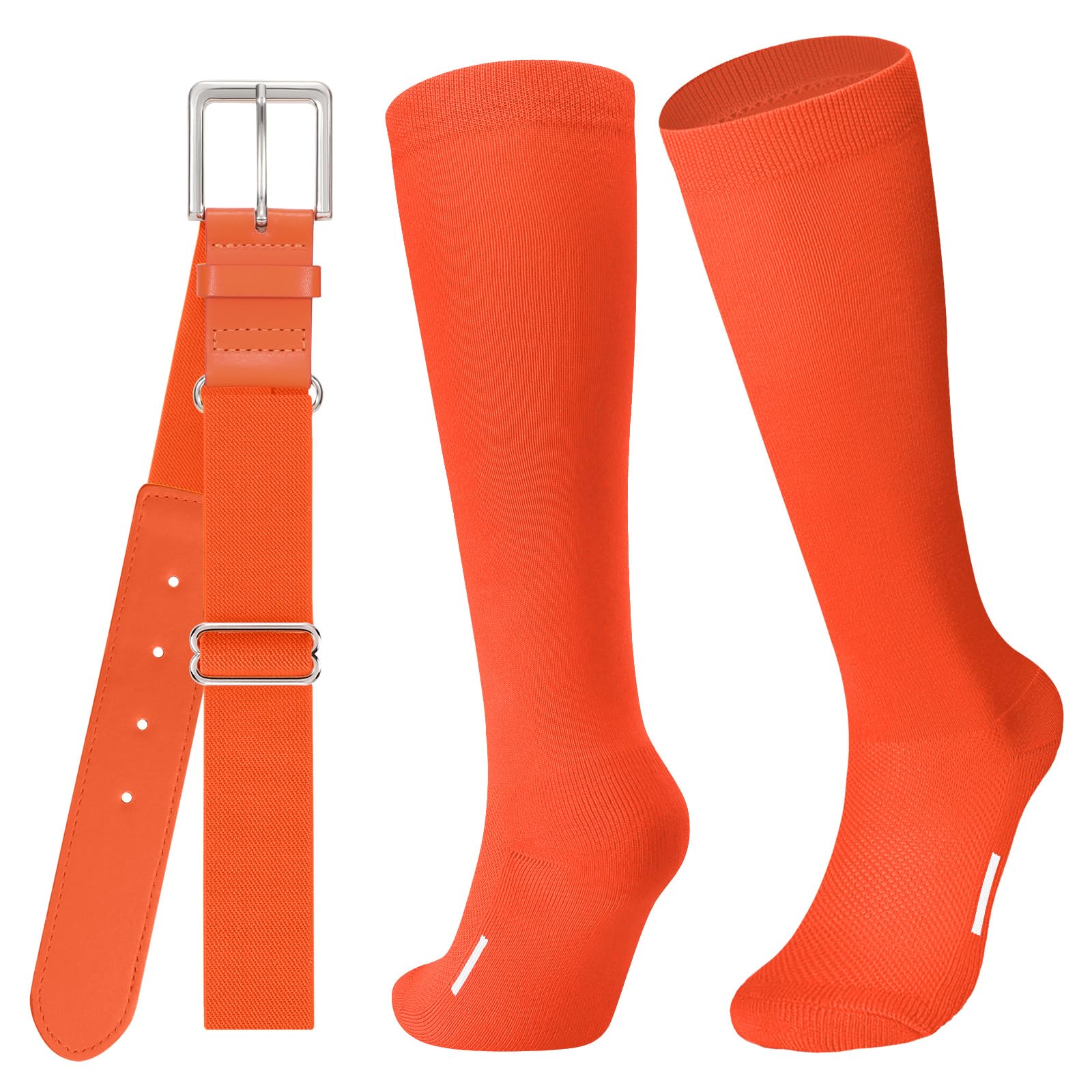 JASGOOD Baseball Softball Socks and Belt Combo Set Breathable Soccer Football Socks for Adult and Youth