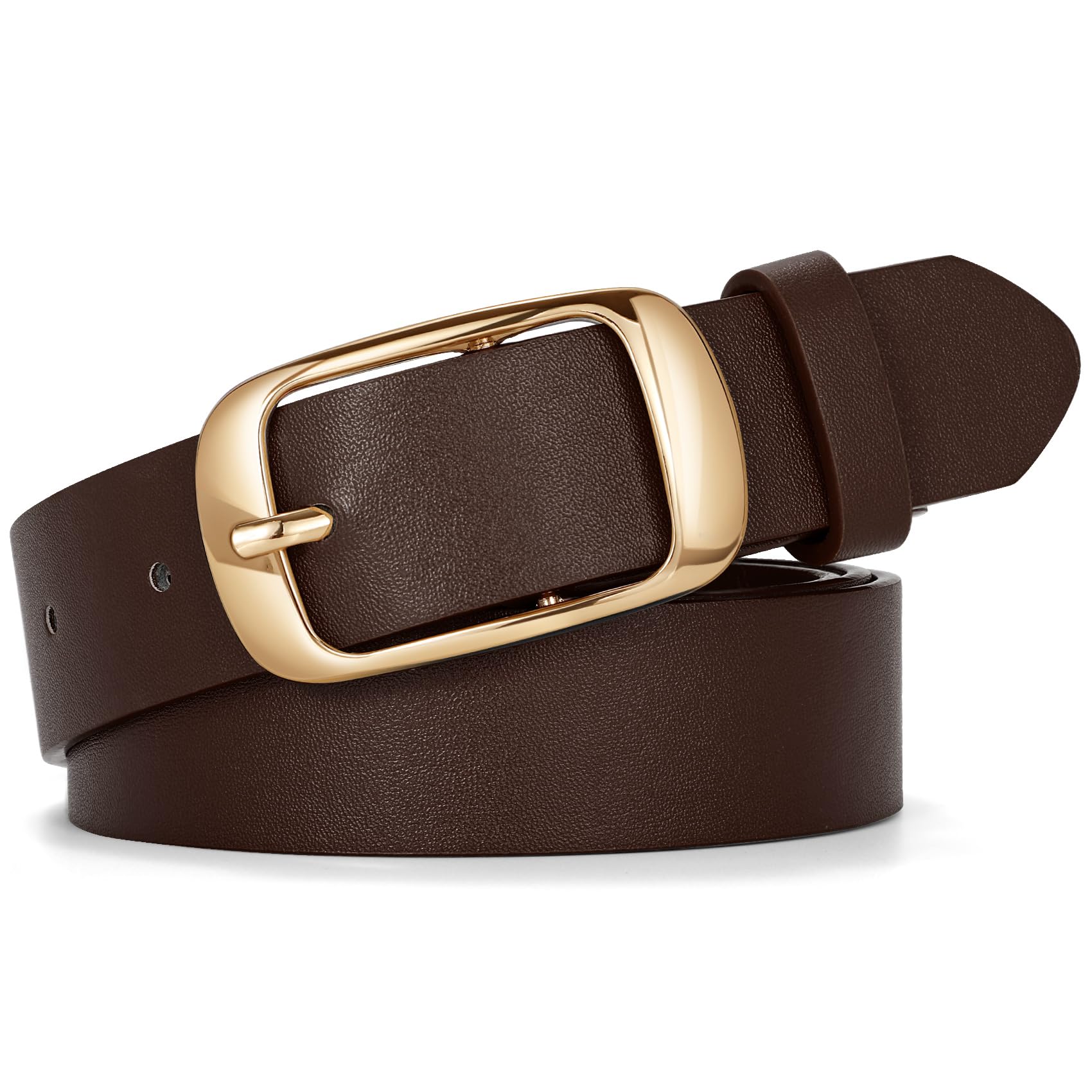 WERFORU Plus Size Belt for Women Leather Belt with Metal Buckle Ladies Casual Belt for Jeans Pants - JASGOOD OFFICIAL