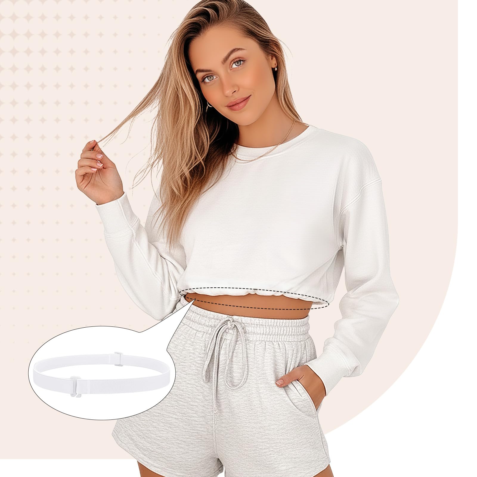 JASGOOD Crop Top Tuck Waist Band Adjustable Band for Sweater Shirts Tuck Band Women Elastic Stretch Belts - JASGOOD OFFICIAL