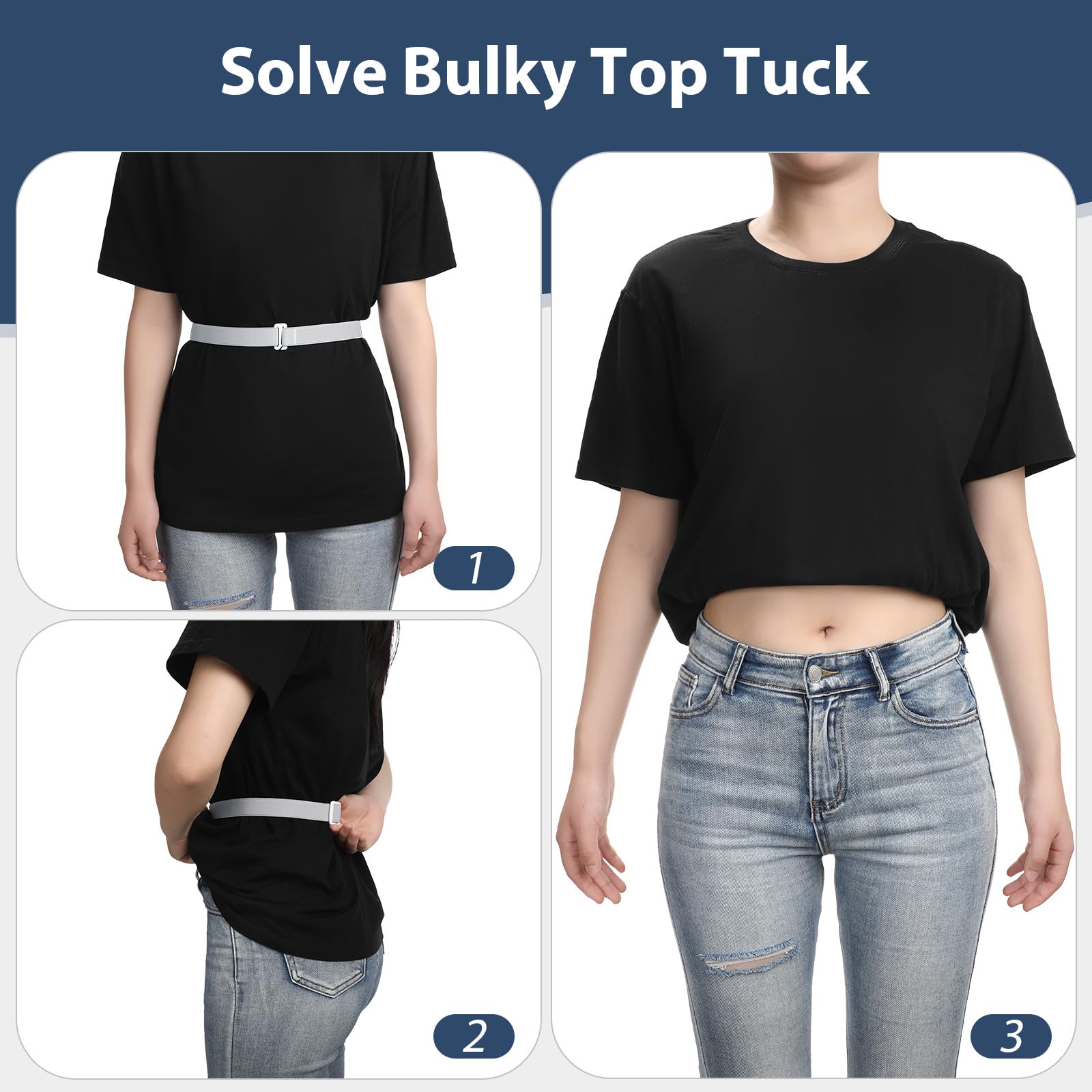 JASGOOD Crop Top Tuck Waist Band Adjustable Band for Sweater Shirts Tuck Band Women Elastic Stretch Belts - JASGOOD OFFICIAL