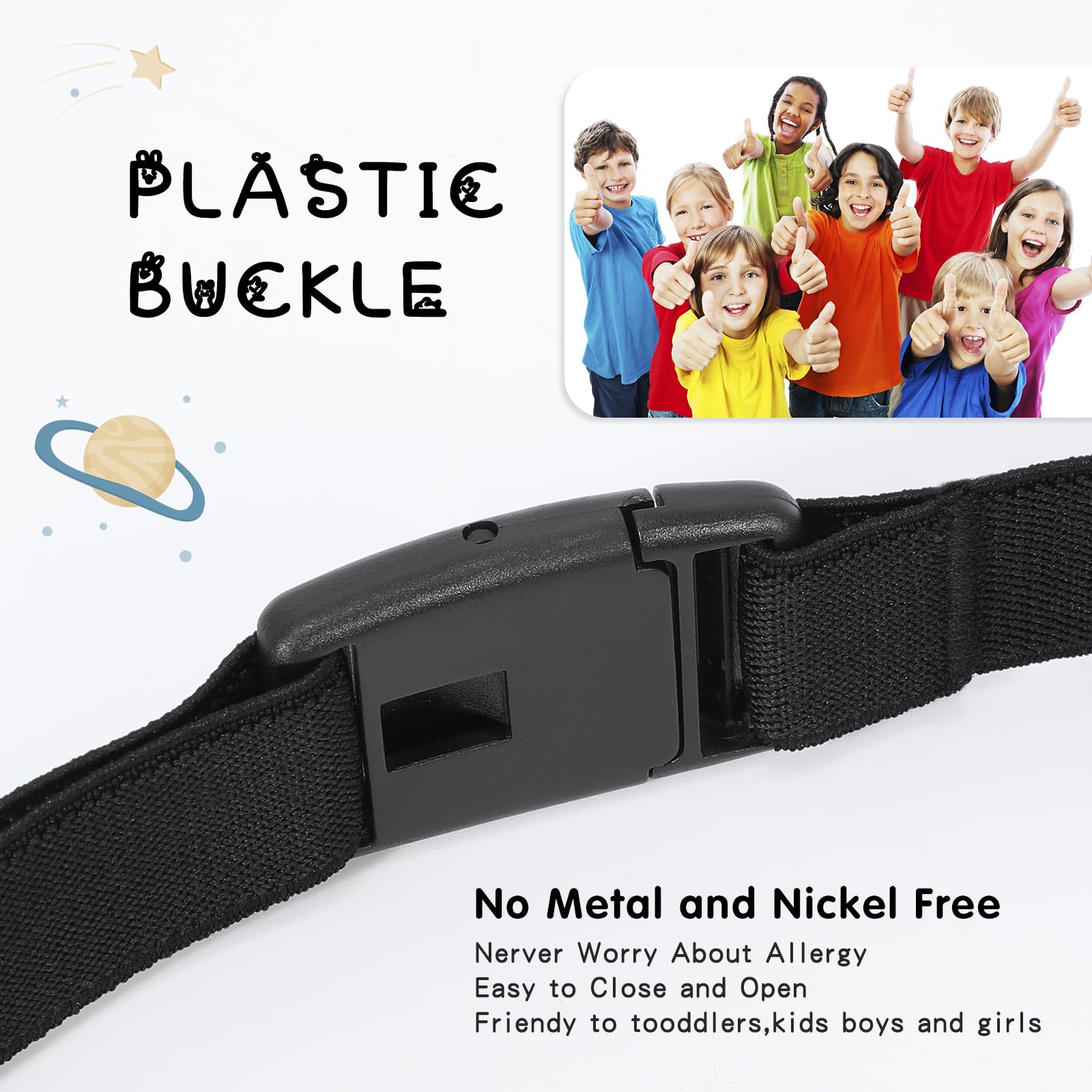 JASGOOD Kids Adjustable Elastic Belt for Boys Girls and Toddlers Nickel Free Stretch Belts for Pants Jeans