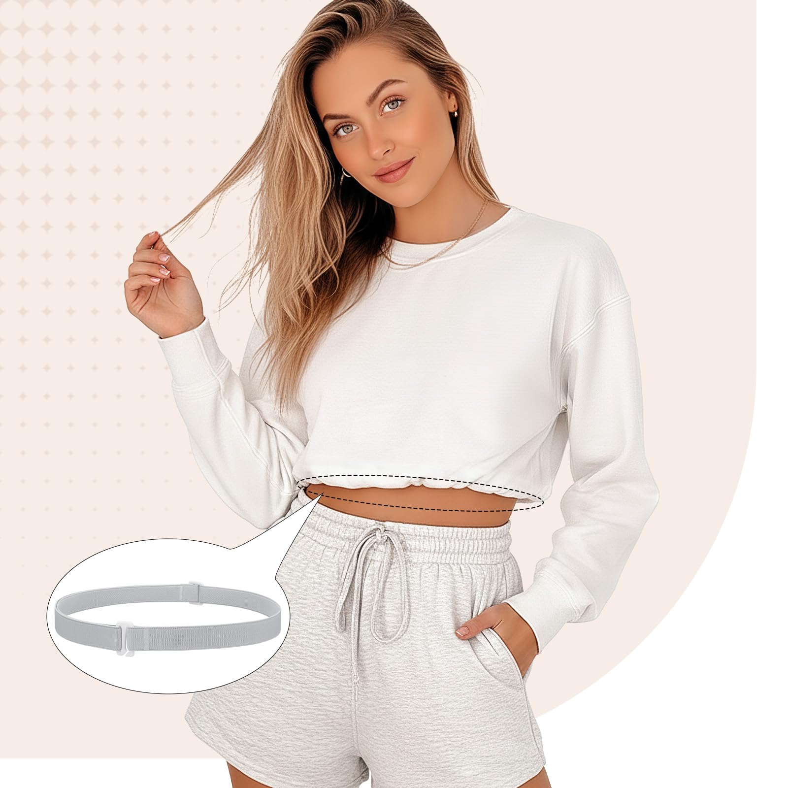 JASGOOD Crop Top Tuck Waist Band Adjustable Band for Sweater Shirts Tuck Band Women Elastic Stretch Belts - JASGOOD OFFICIAL