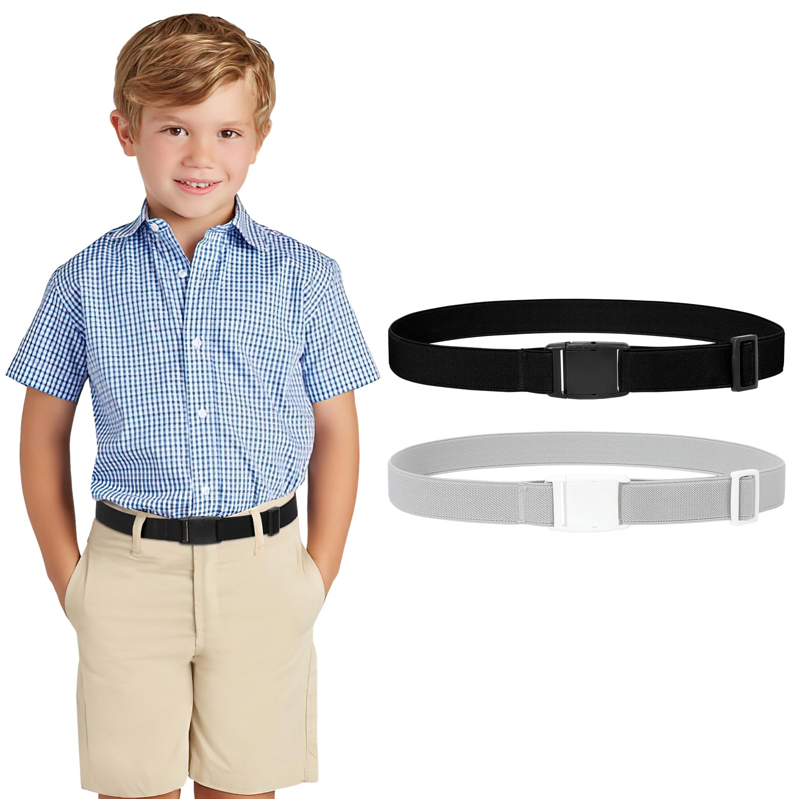 JASGOOD Kids Adjustable Elastic Belt for Boys Girls and Toddlers Nickel Free Stretch Belts for Pants Jeans
