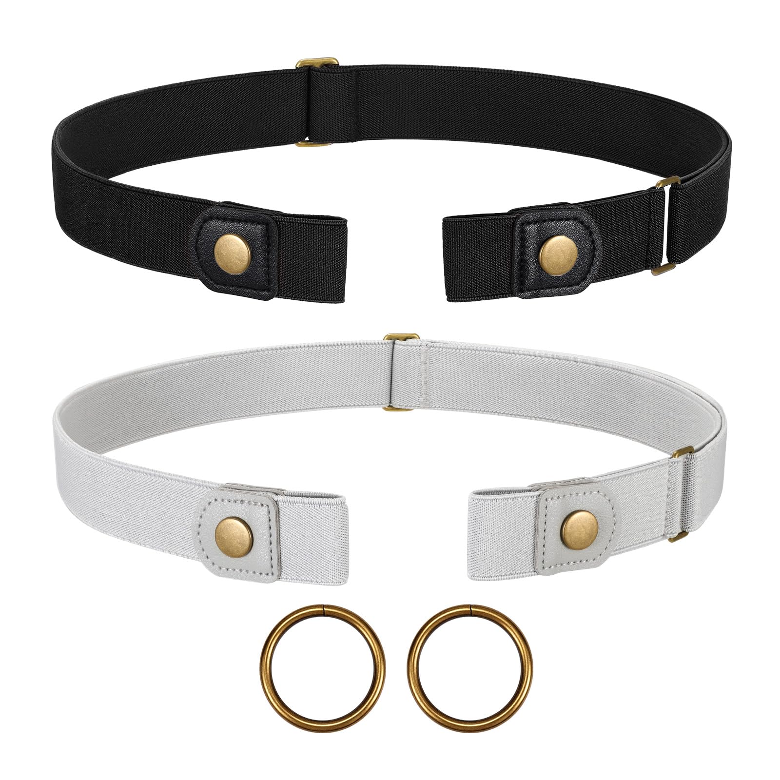 JASGOOD No Buckle Stretch Belt for Women and Men Invisible Elastic Waist Belts for Jeans Pants