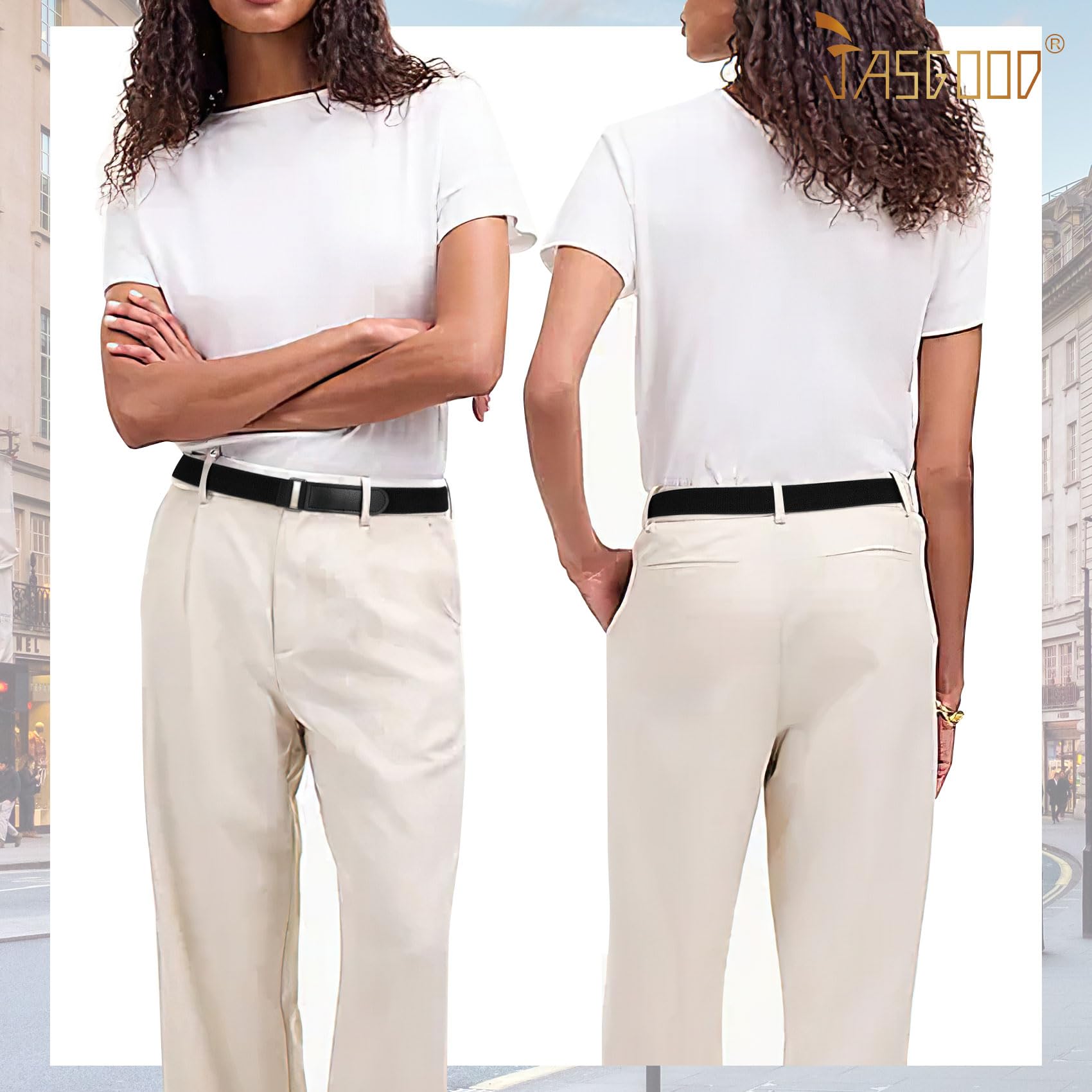 JASGOOD Crop Top Tuck Waist Band Adjustable Band Tucking Sweaters Shirts Elastic Stretch Belts for Women Change Style of Tops - JASGOOD OFFICIAL