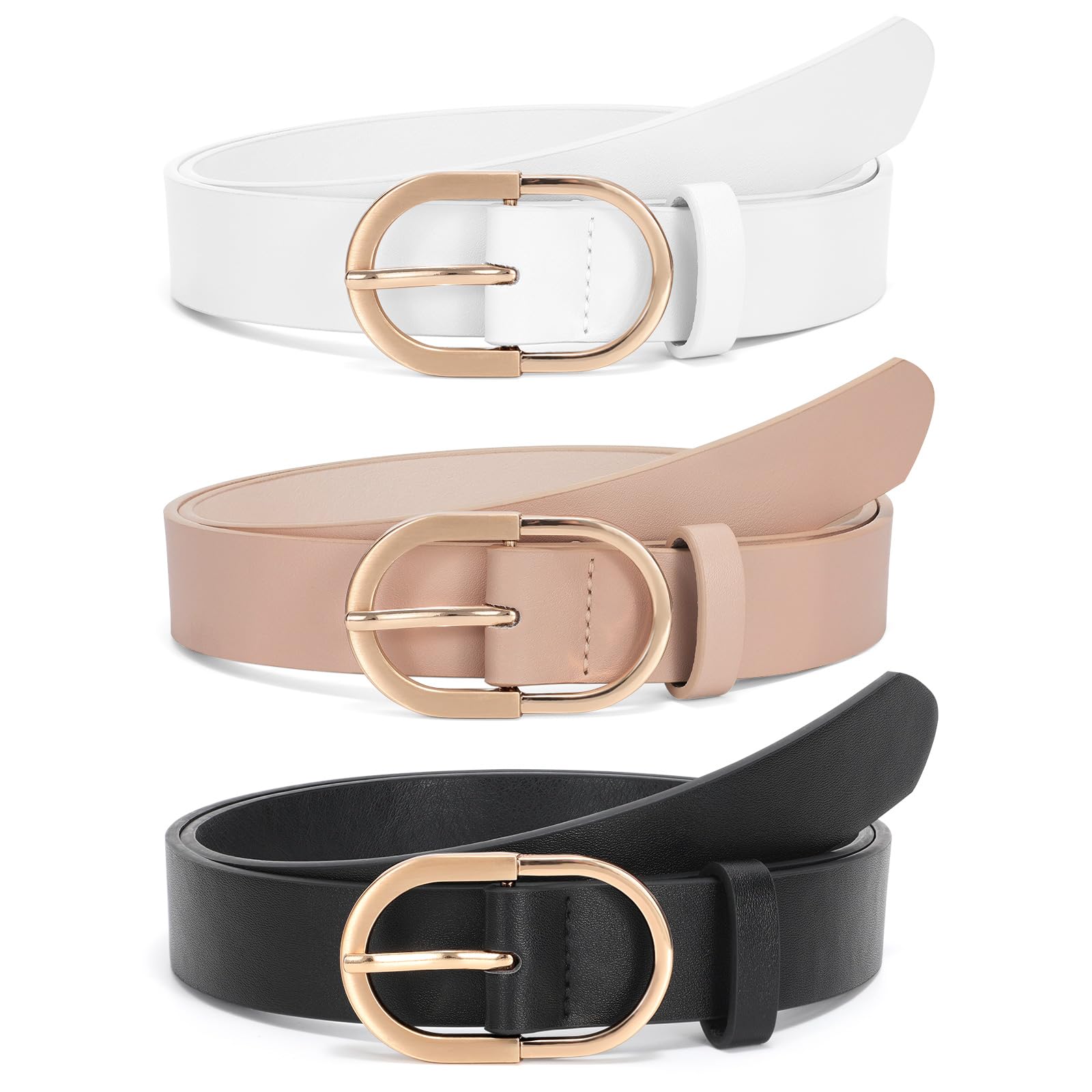 JASGOOD Women’s Leather Belts for Jeans Pants Fashion Ladies Belt with Gold Buckle - JASGOOD OFFICIAL