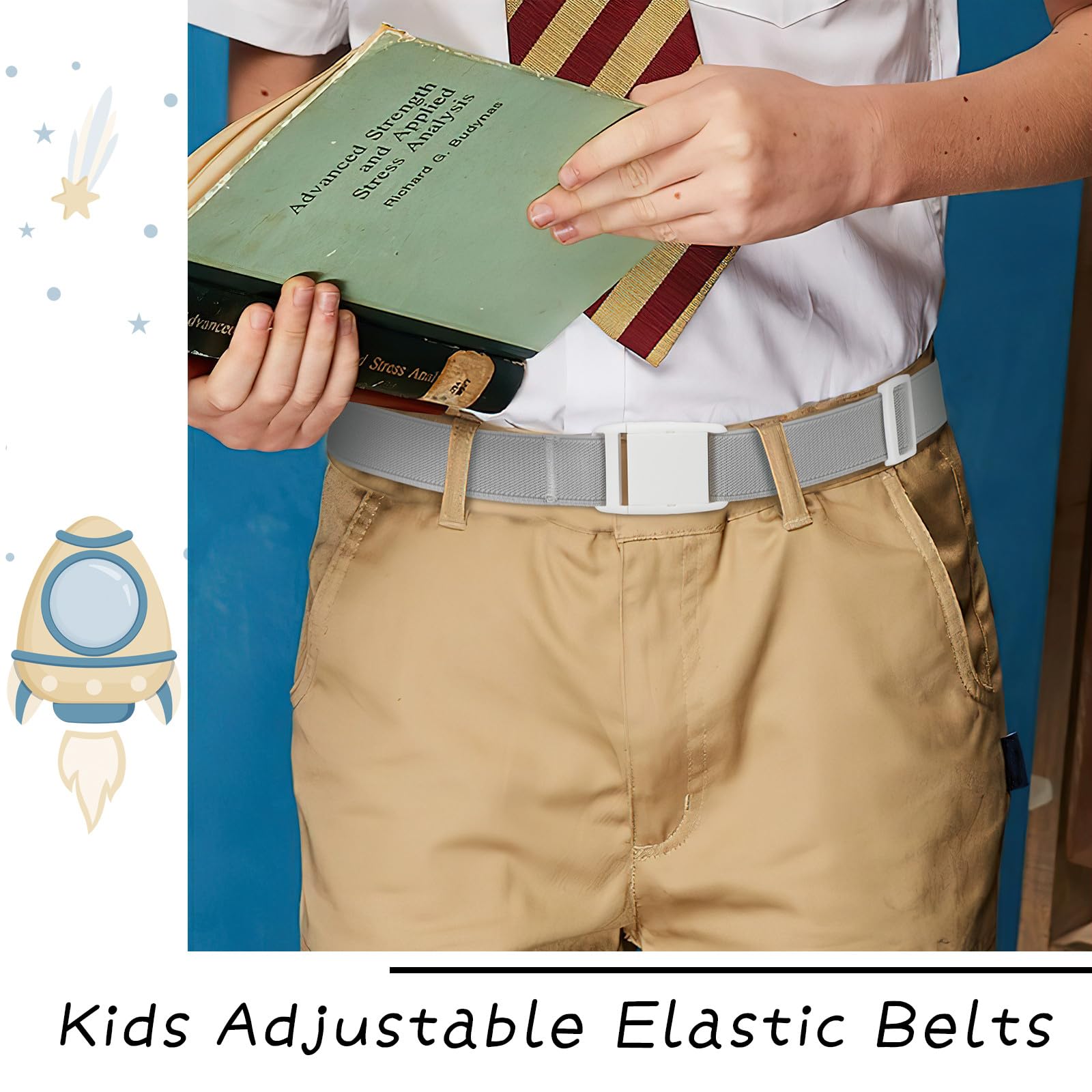 JASGOOD Kids Adjustable Elastic Belt for Boys Girls and Toddlers Nickel Free Stretch Belts for Pants Jeans