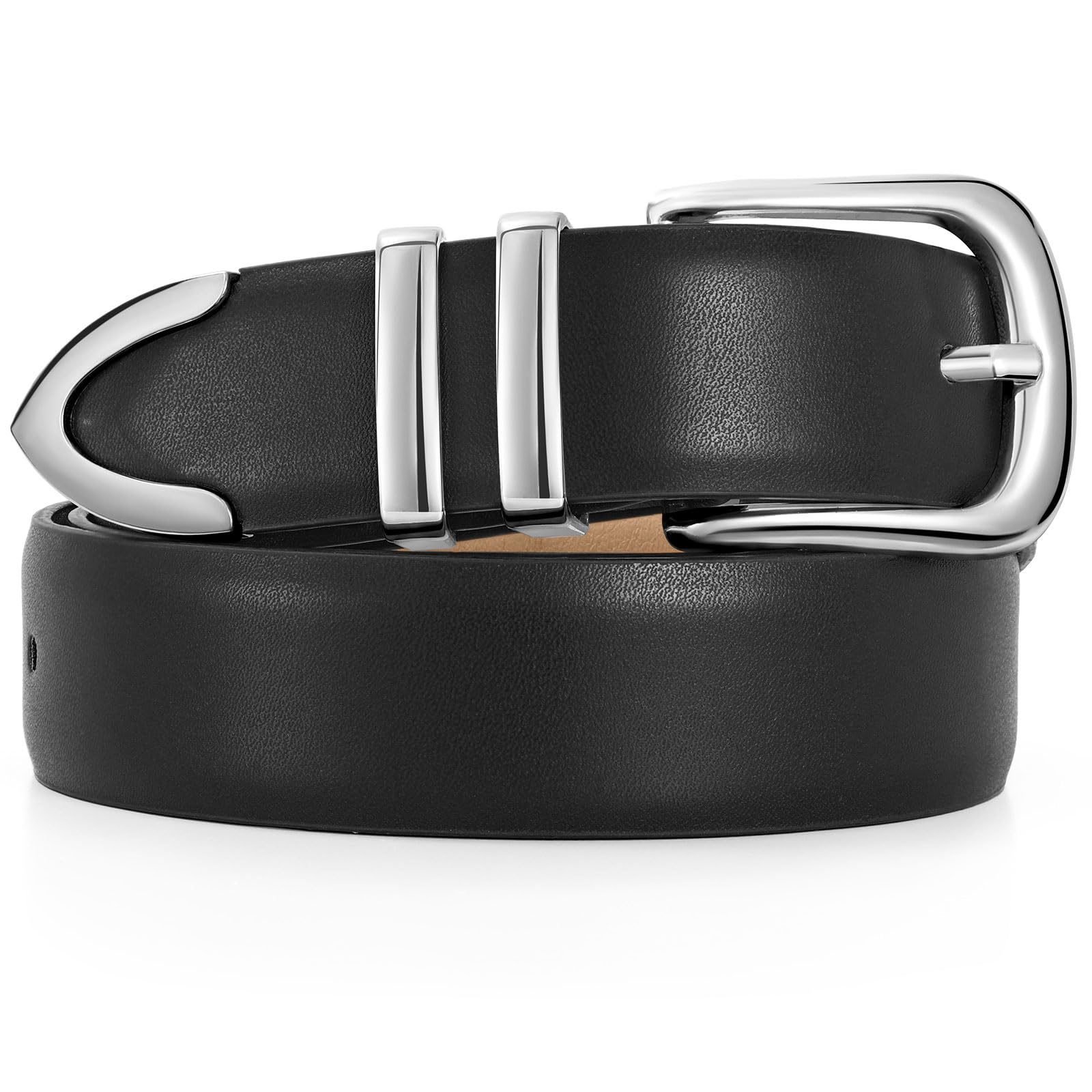 JASGOOD Women Leather Belt with Gold Buckle Ladies Fashion Faux Leather Waist Belt for Jeans Pants - JASGOOD OFFICIAL