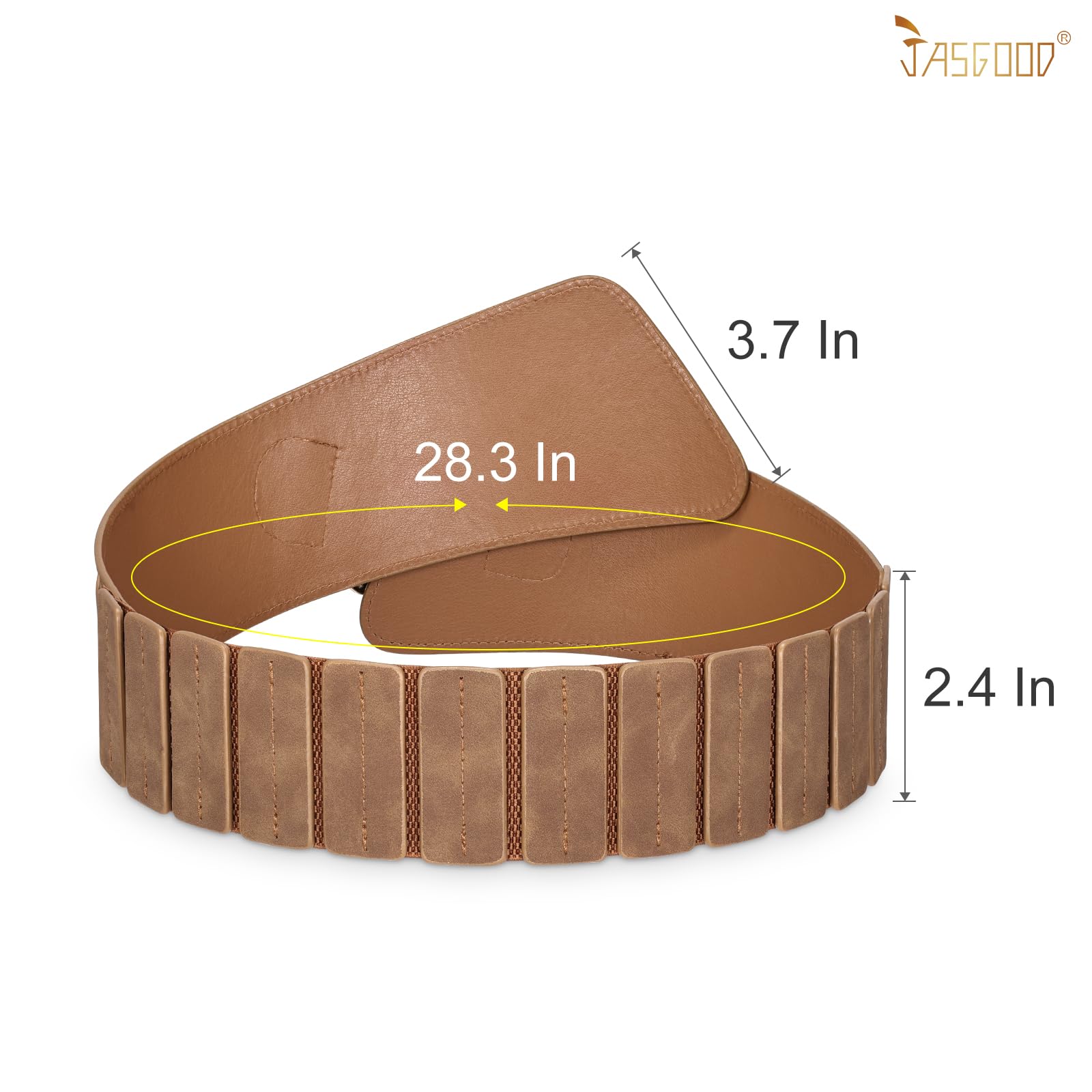 JASGOOD Wide Elastic Stretch Waist Belt Women's Adjustable Fashion Dress Belt - JASGOOD OFFICIAL
