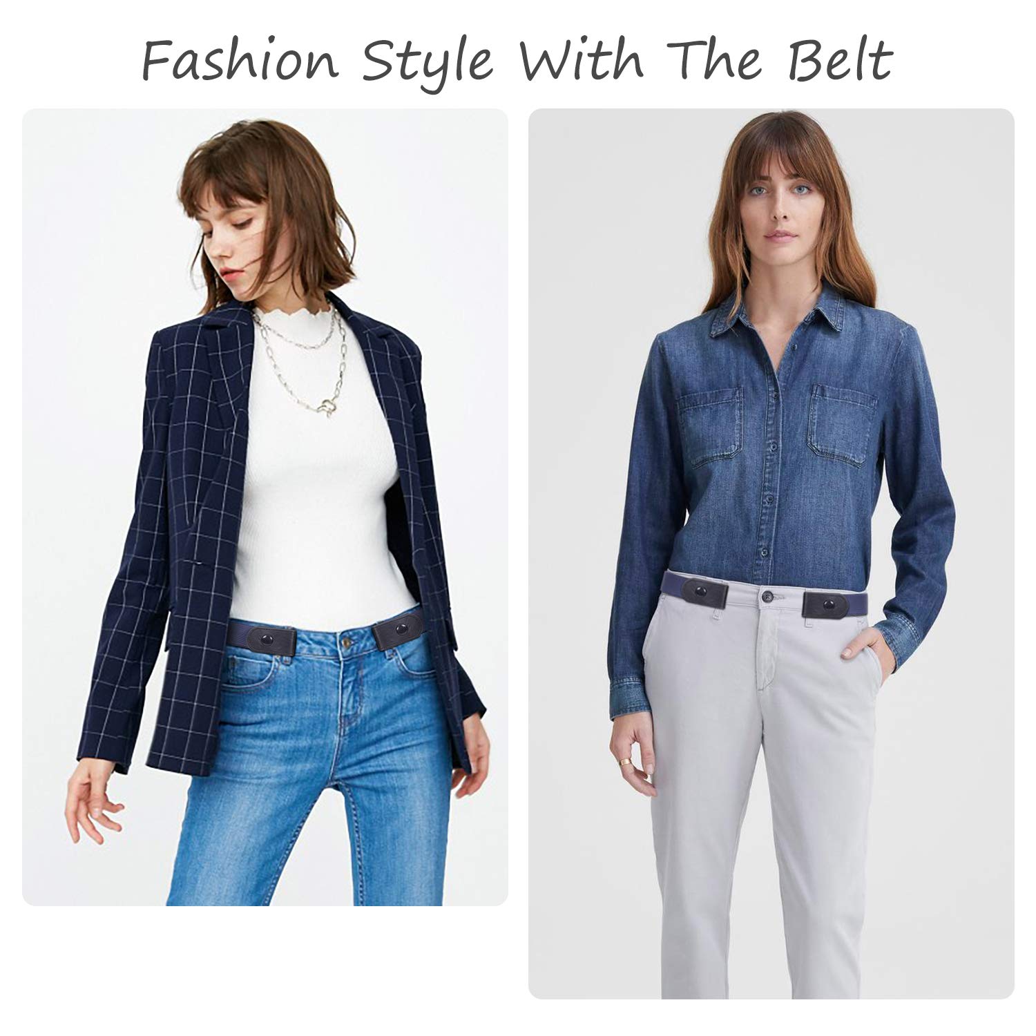 WERFORU No Buckle Stretch Belt for Women and Men Elastic Waist Belt up to 72 Inches for Jeans Pants - JASGOOD OFFICIAL