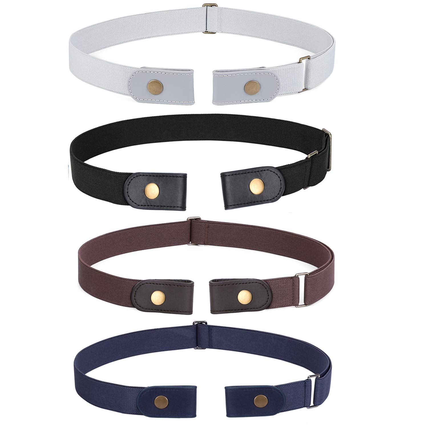 WERFORU No Buckle Stretch Belt for Women and Men Elastic Waist Belt up to 72 Inches for Jeans Pants - JASGOOD OFFICIAL