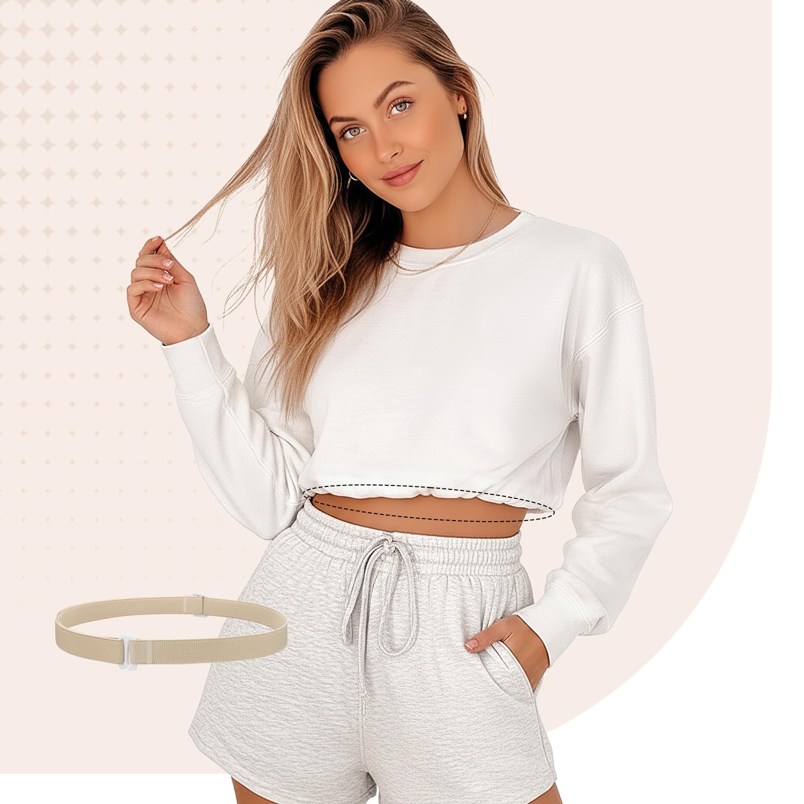 JASGOOD Crop Top Tuck Waist Band Adjustable Band for Sweater Shirts Tuck Band Women Elastic Stretch Belts - JASGOOD OFFICIAL