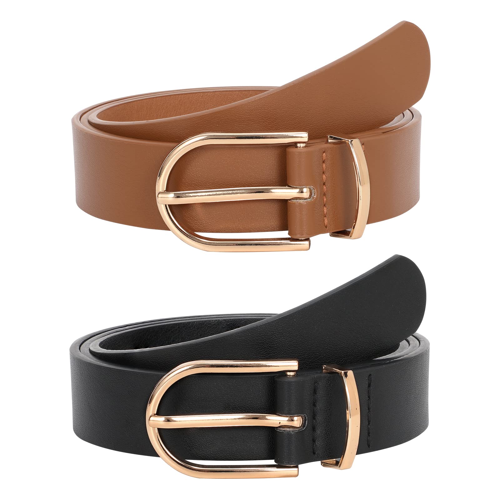 JASGOOD Women’s Leather Belts for Jeans Pants Fashion Ladies Belt with Gold Buckle - JASGOOD OFFICIAL