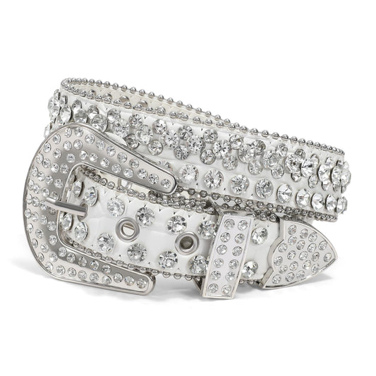 JASGOOD Kids Rhinestone Belt for Girls and Boys,Western Cowgirl Cowboy Bling Studded Leather Belt for Jeans Dress