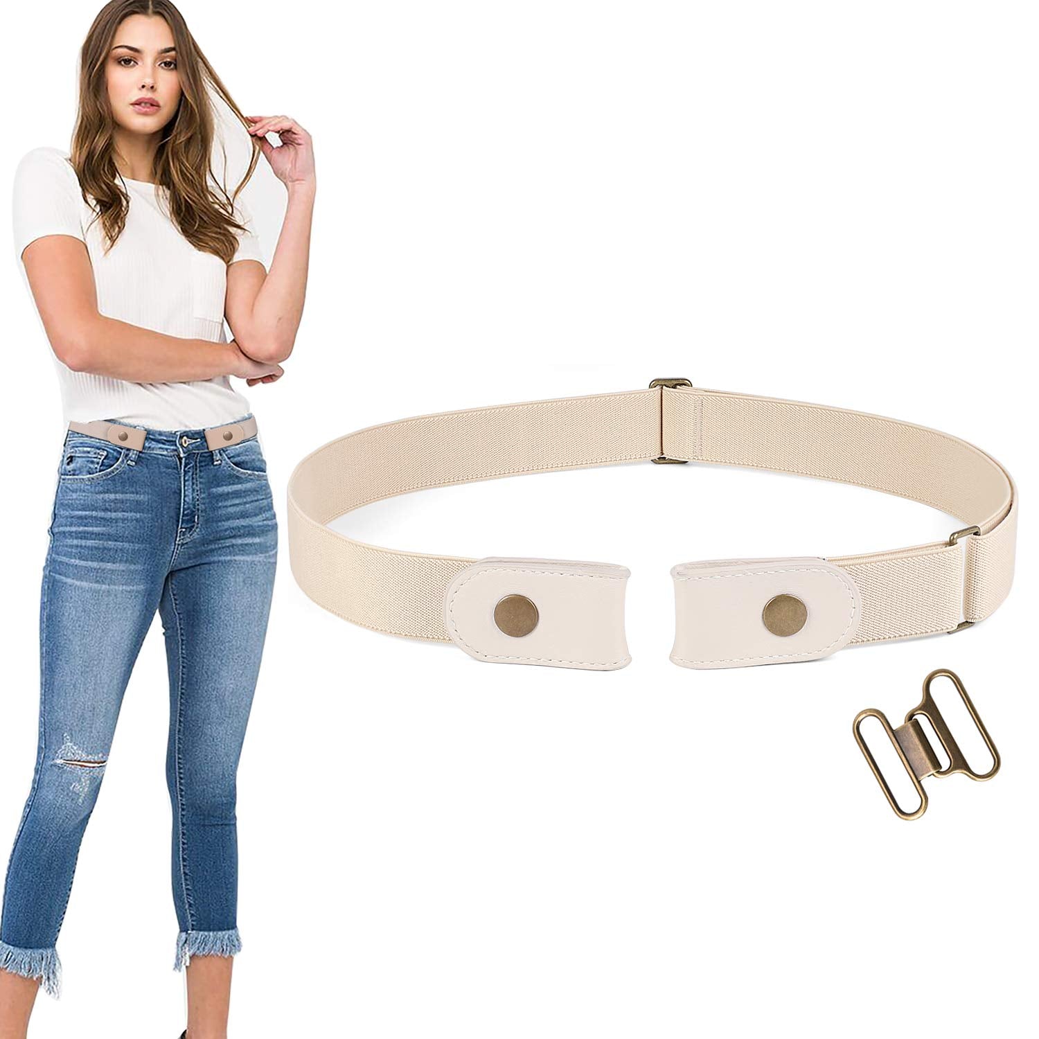 WERFORU No Buckle Stretch Belt for Women and Men Elastic Waist Belt up to 72 Inches for Jeans Pants - JASGOOD OFFICIAL